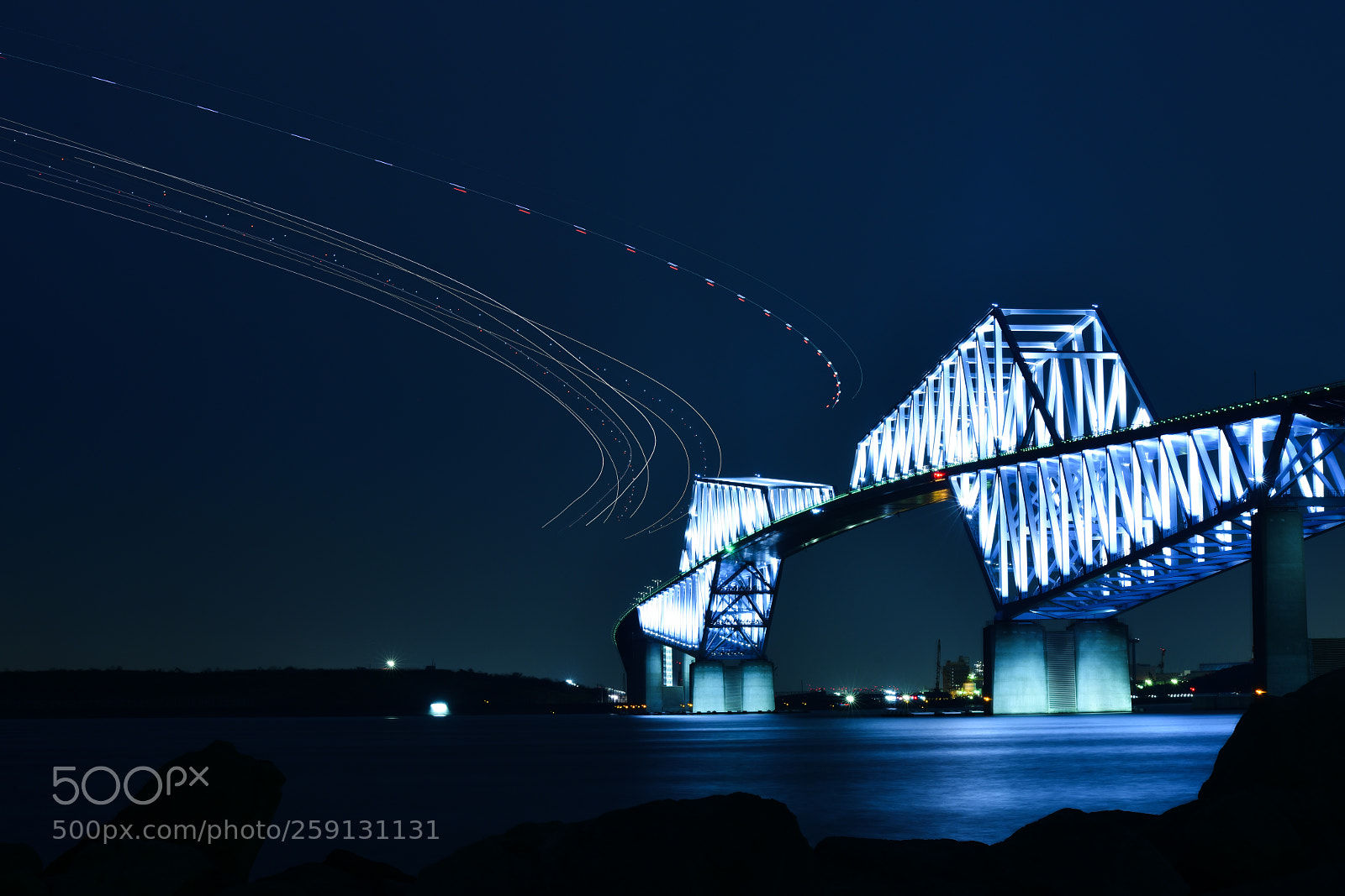 Nikon D850 sample photo. Jet light trails photography
