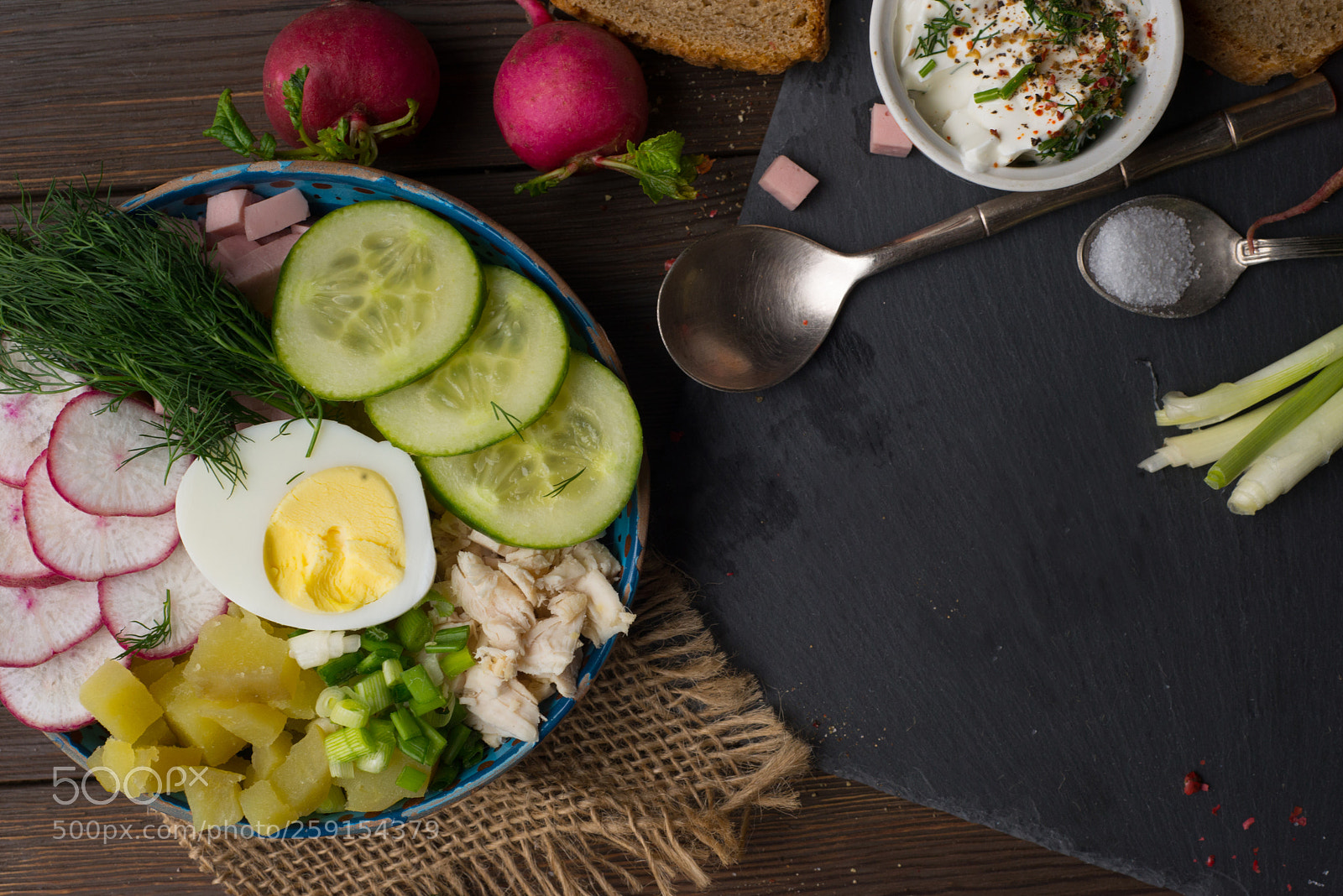 Nikon D610 sample photo. Okroshka, ingredients for preparing photography
