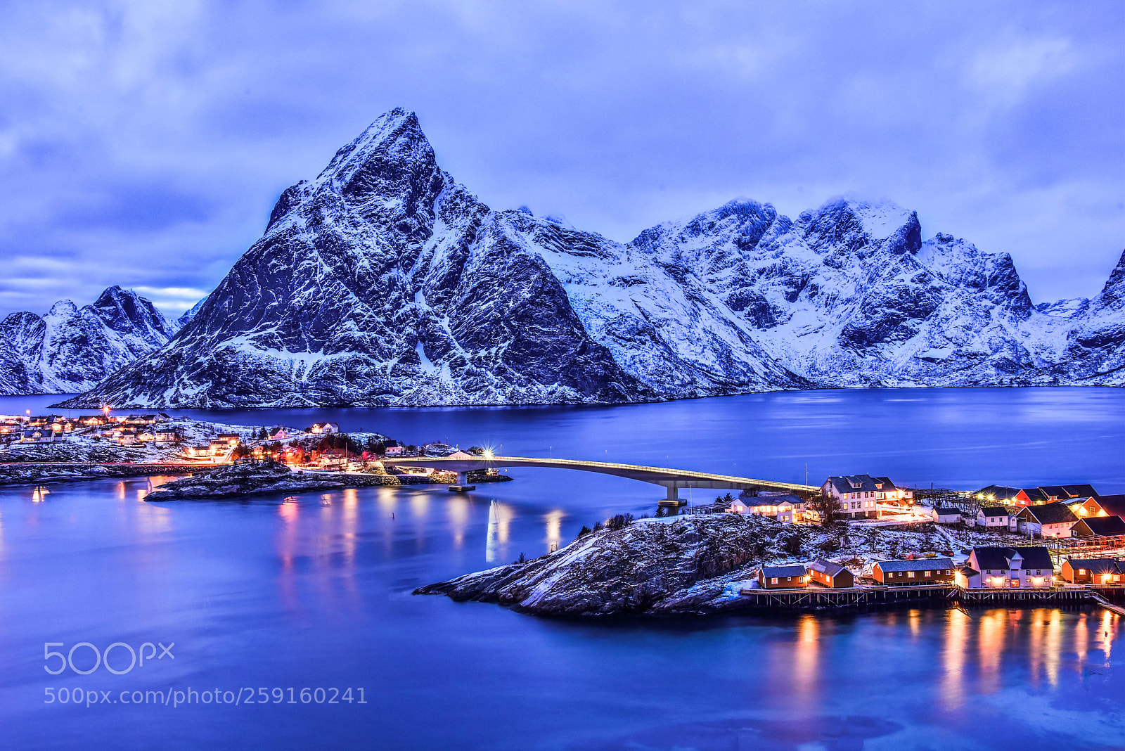 Nikon D810 sample photo. Reine nightfall(lofoten archipelago) photography