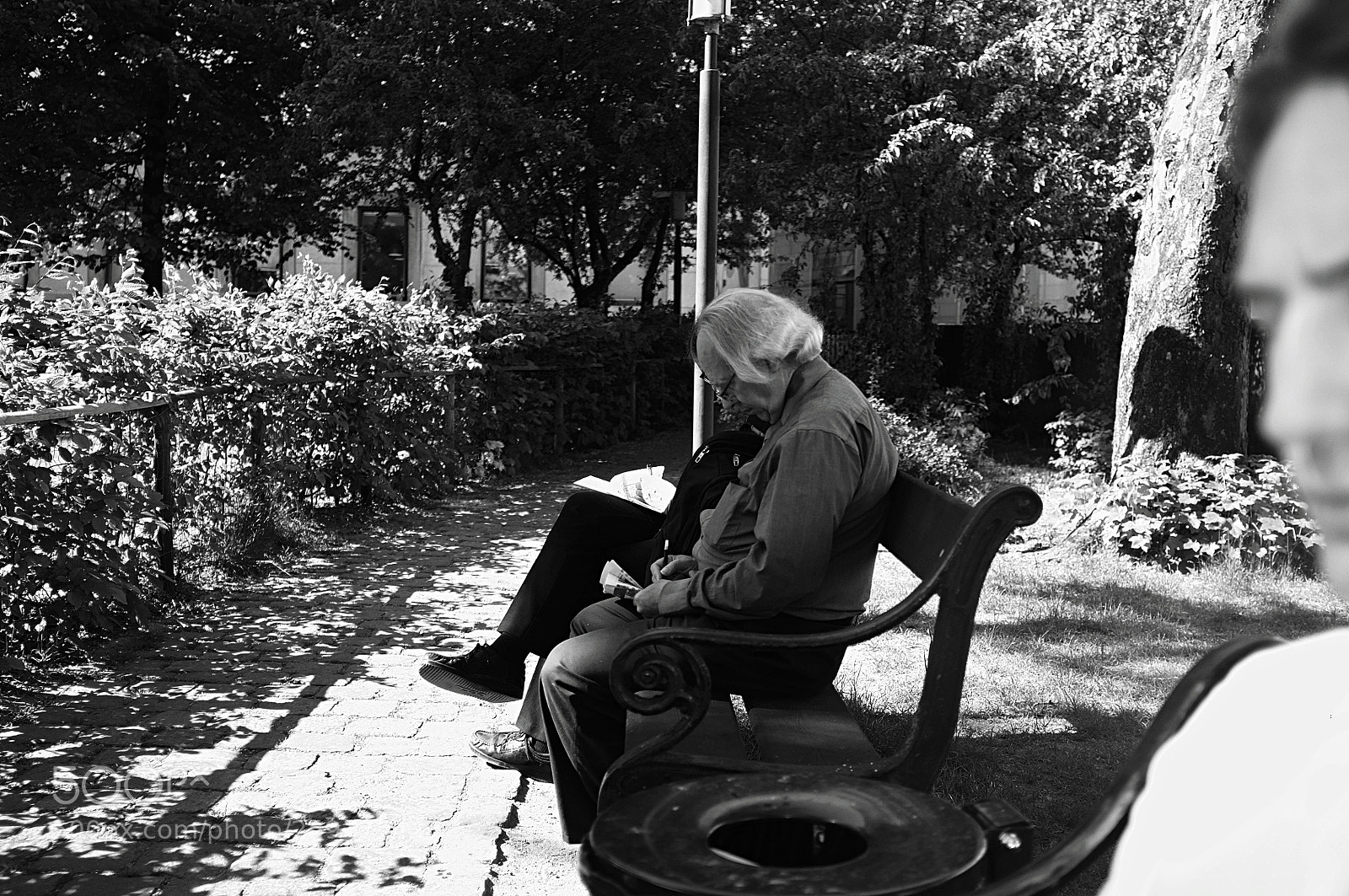 Fujifilm FinePix X100 sample photo. Bench reading photography