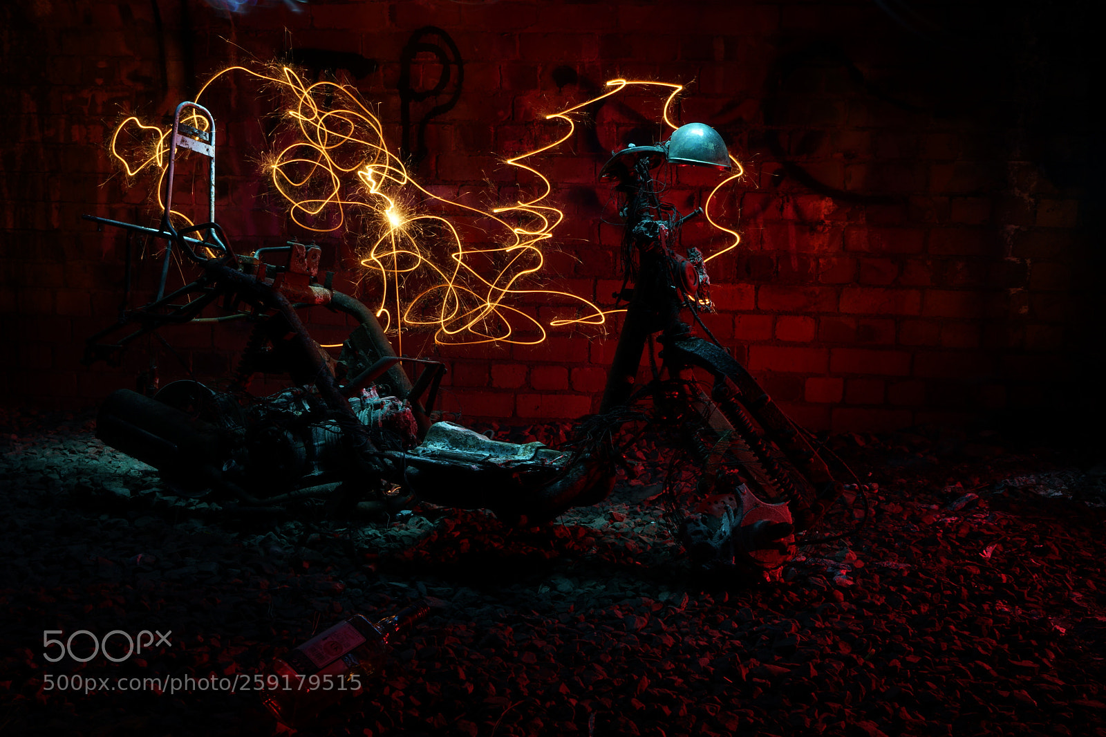 Sony a7 II sample photo. Burned out moped photography