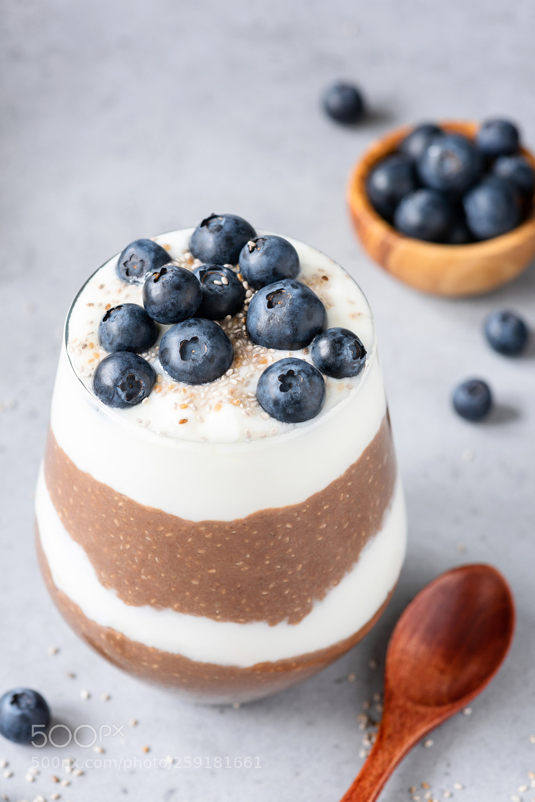 Nikon D810 sample photo. Chocolate chia pudding parfrait photography