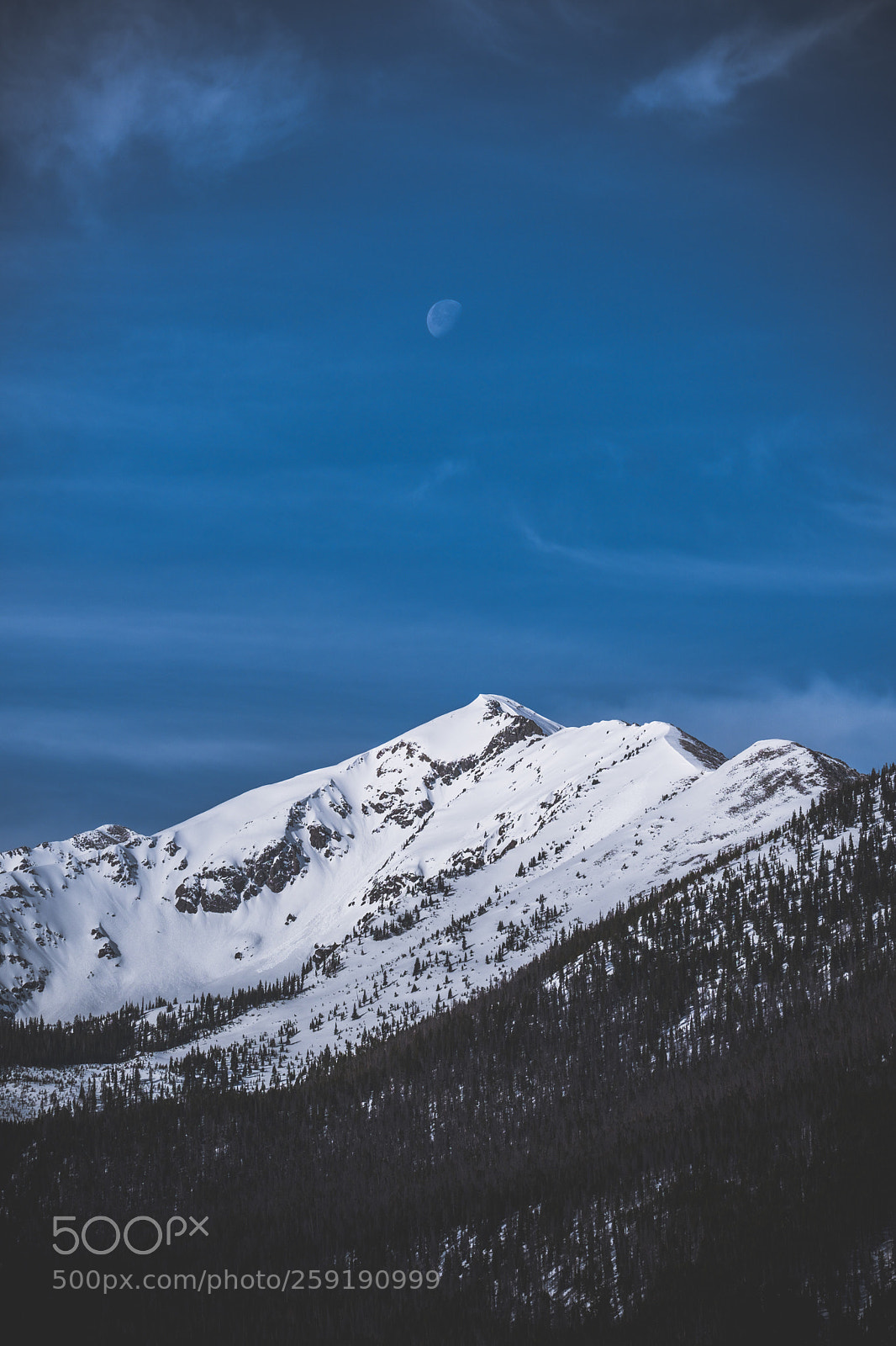 Fujifilm X-Pro2 sample photo. Moon over tenmile peak photography