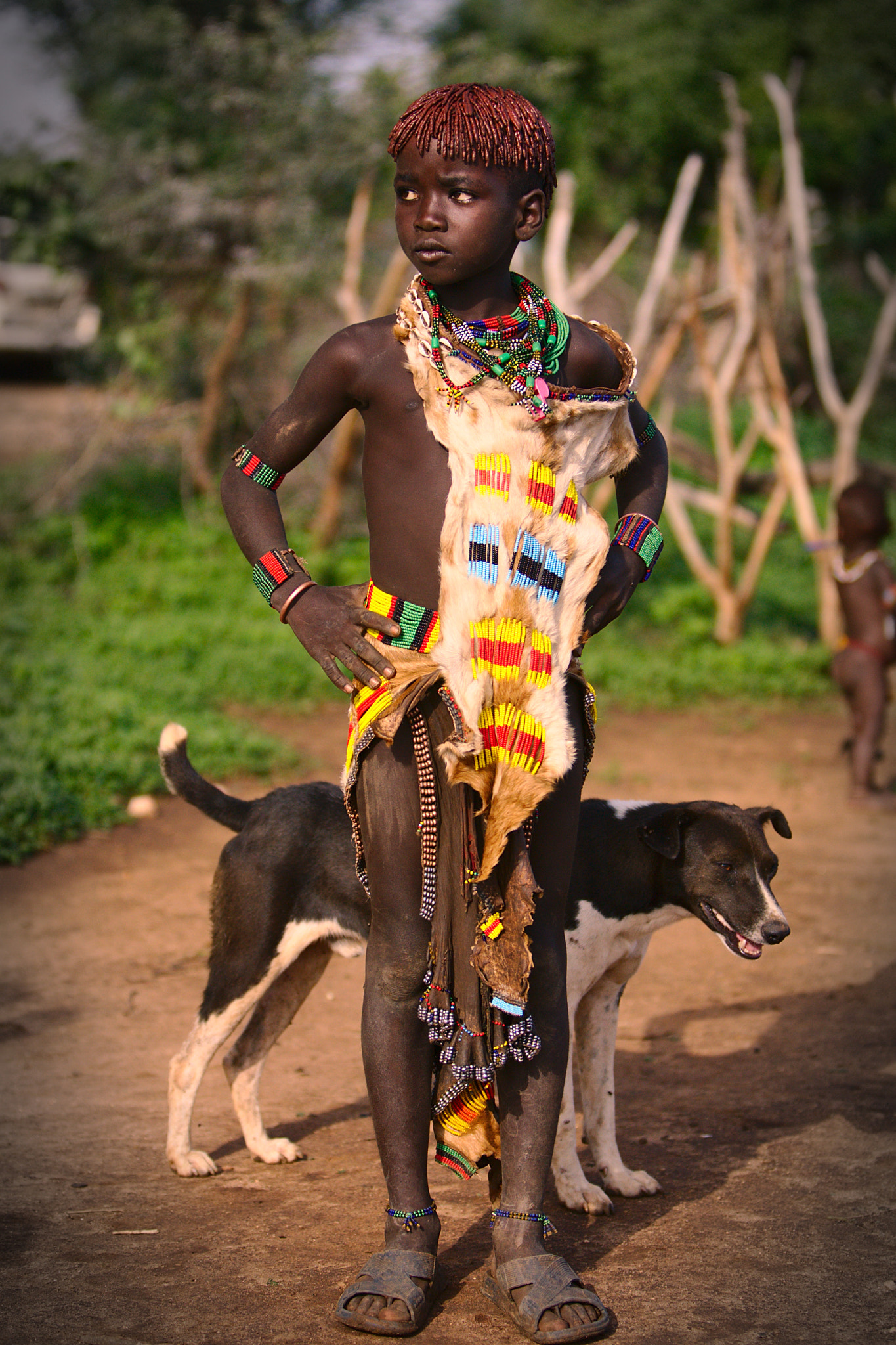 Canon EOS-1D Mark II N sample photo. Young girl and her dog ethiopia photography