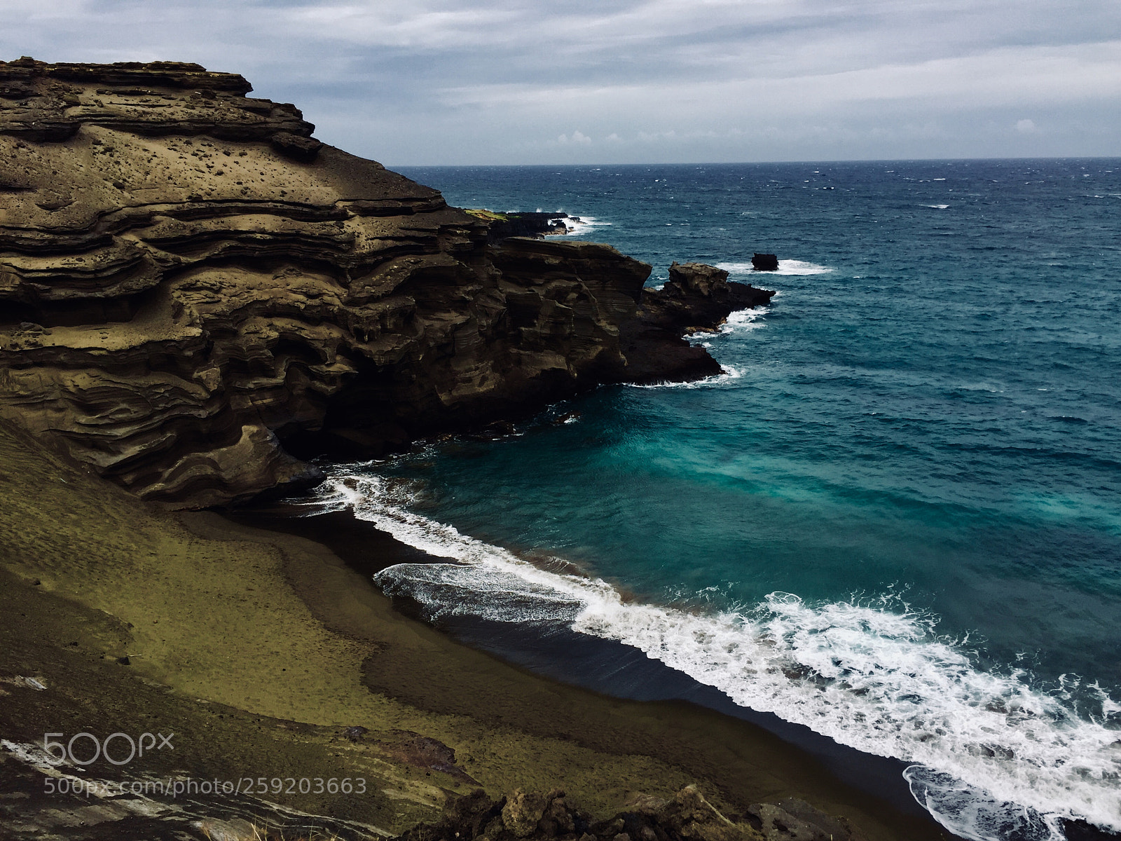 Apple iPhone 6 sample photo. Green sand beach-hawaii photography