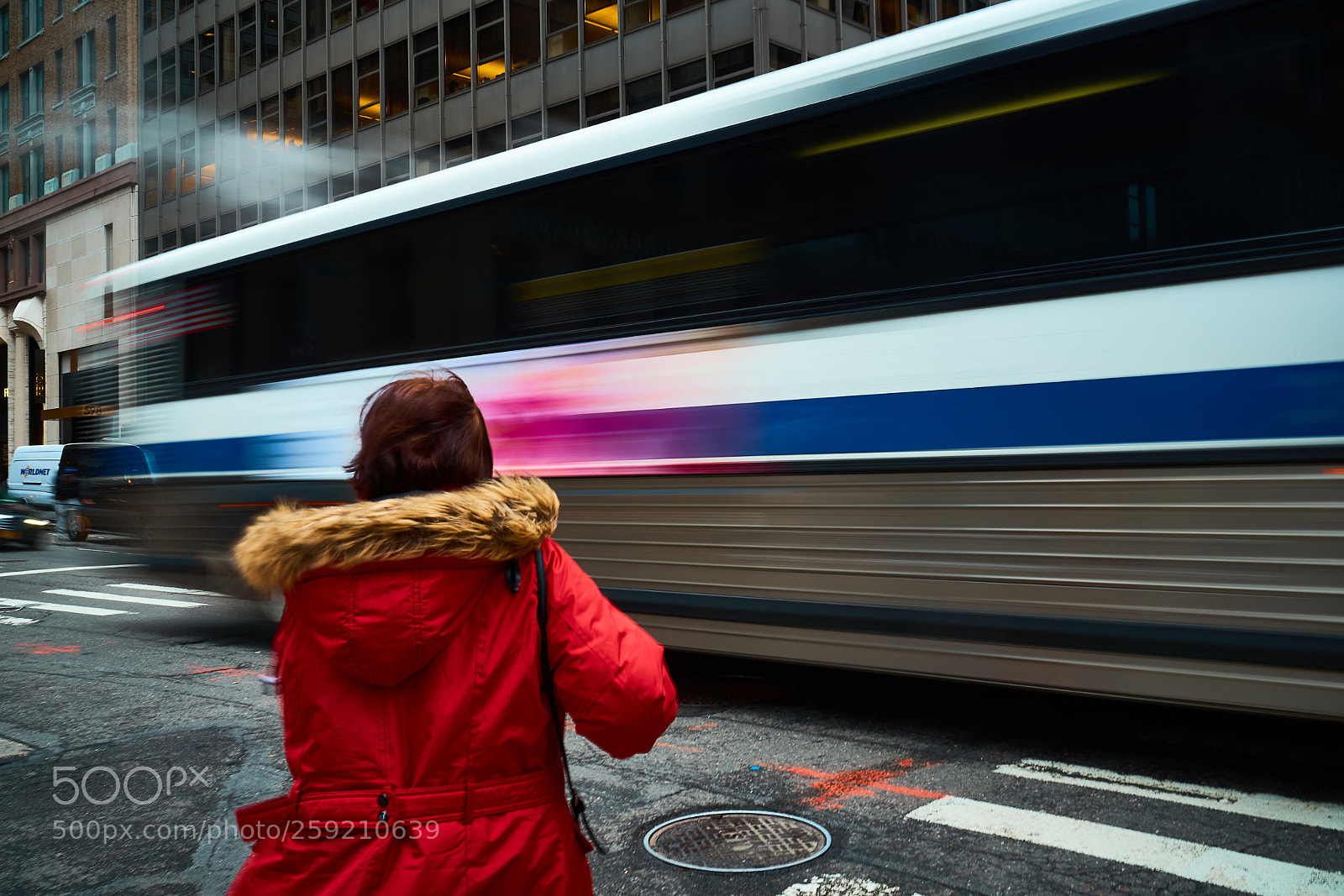 Sony a7 II sample photo. Pedestrian and a bus photography