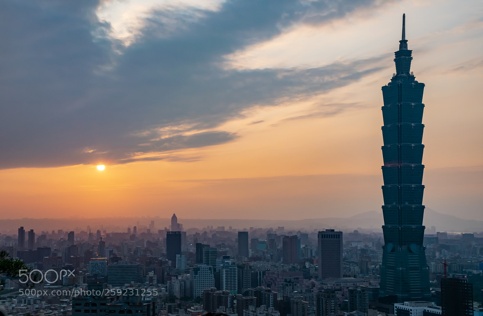 Nikon D5300 sample photo. Sunset behind taipei 101 photography