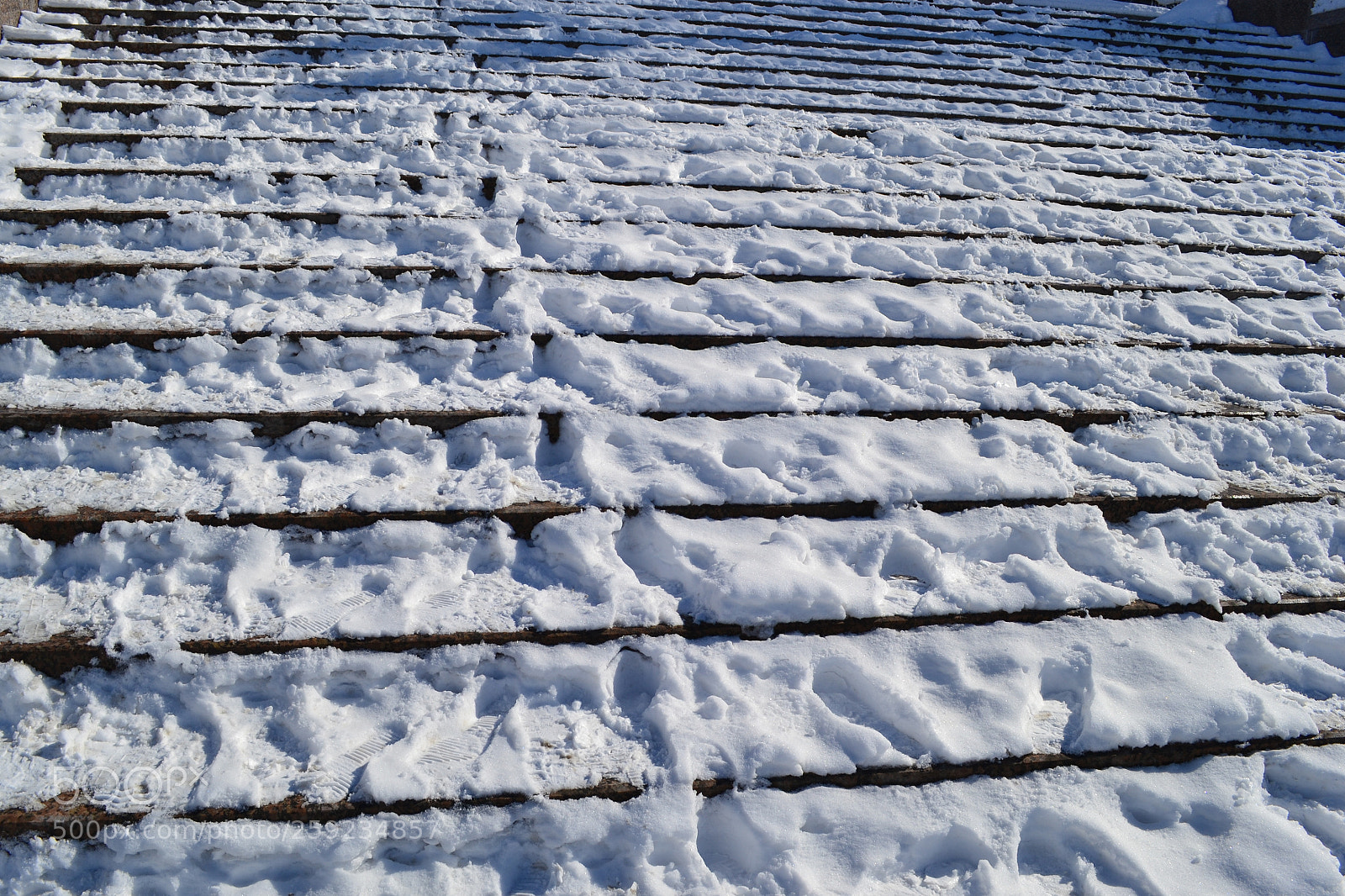 Nikon D3100 sample photo. Snow-covered staircase photography
