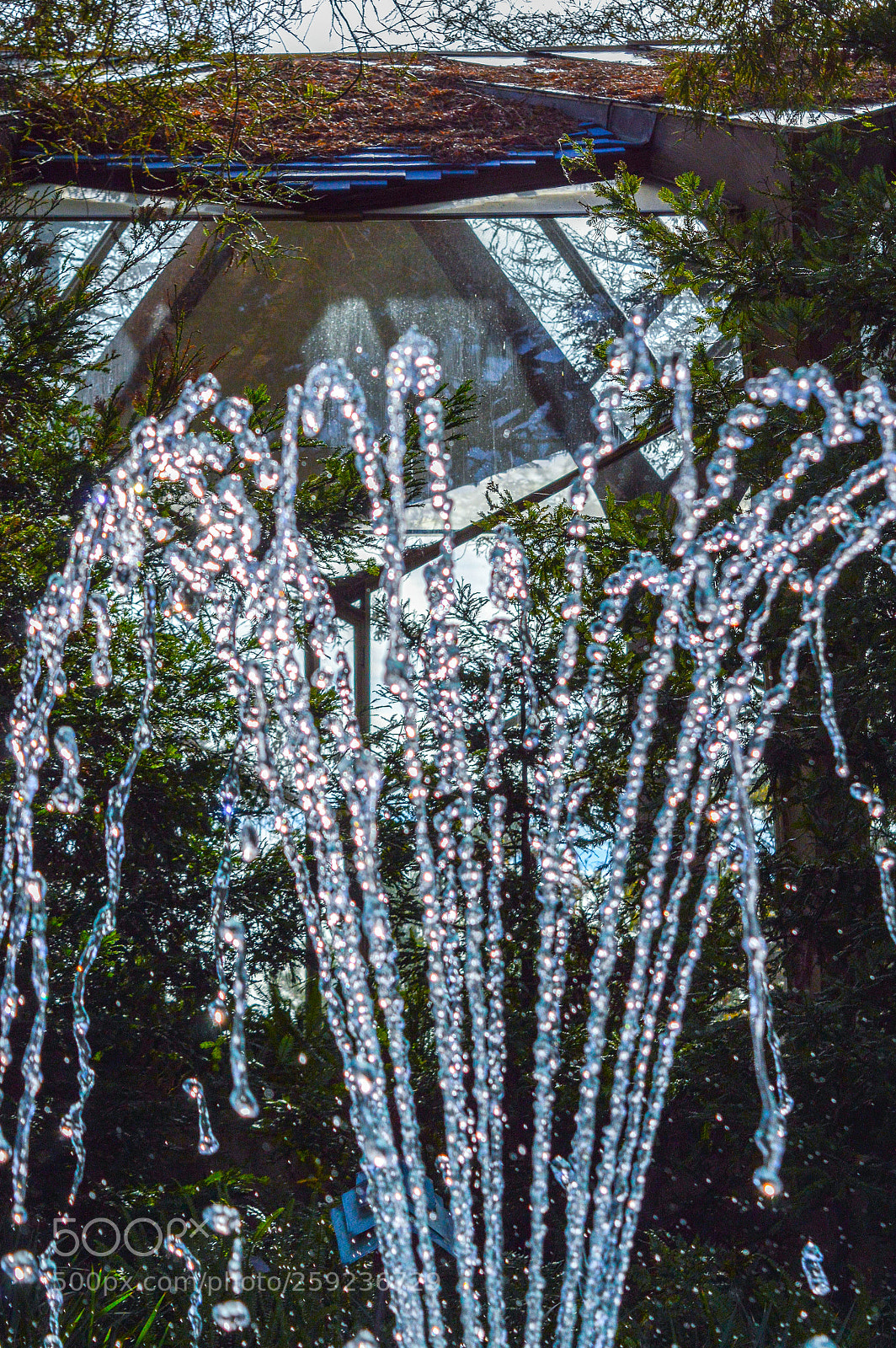 Nikon D3200 sample photo. Wayfarer chapel fountain closeup photography