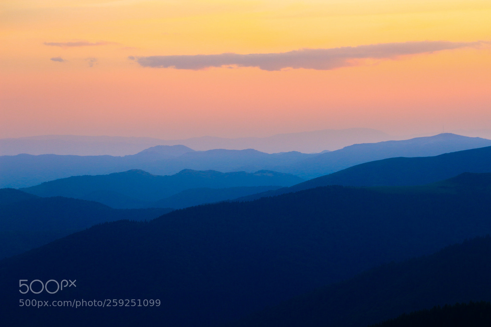 Canon EOS 100D (EOS Rebel SL1 / EOS Kiss X7) sample photo. Mountain ridge during sunset photography
