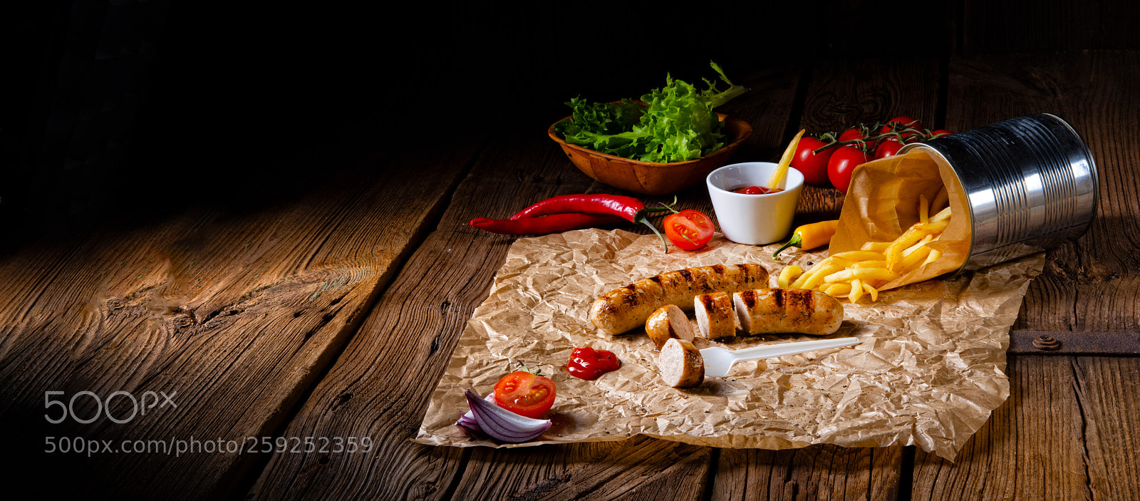 Nikon D810 sample photo. Rustic bratwurst with pommes photography