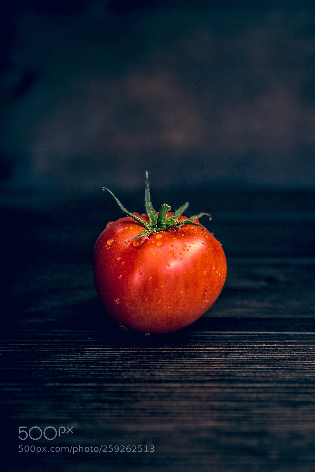 Canon EOS 6D sample photo. Tomato on dark wood photography