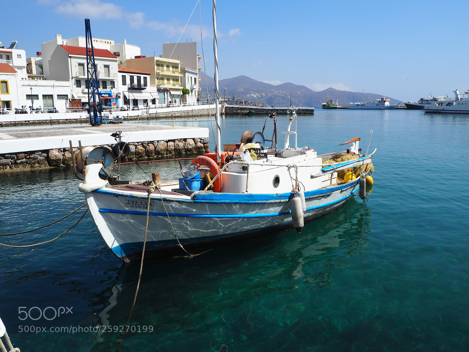 Olympus OM-D E-M10 II sample photo. Greek fishing boat. photography