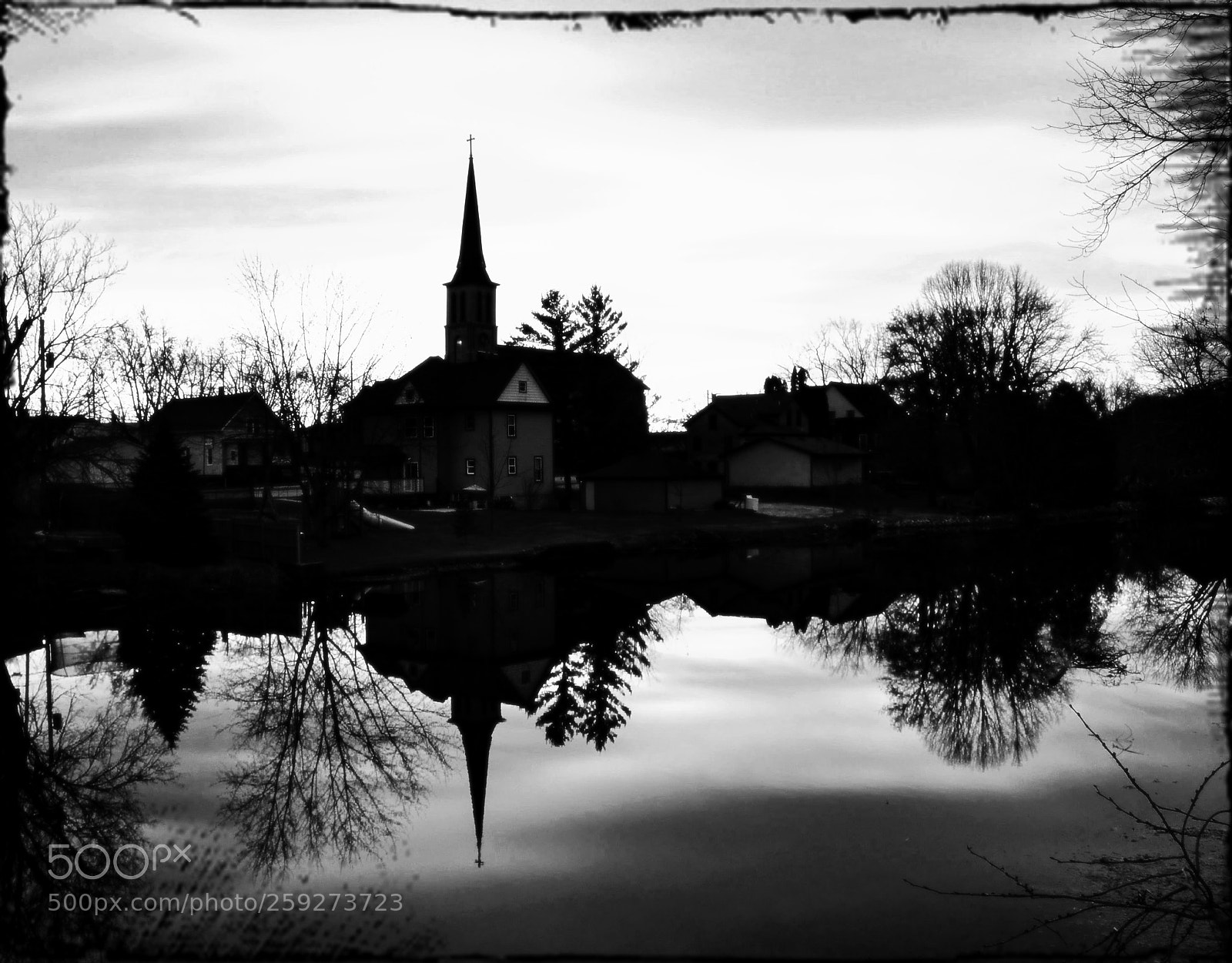Nikon D3100 sample photo. Church reflections in black photography