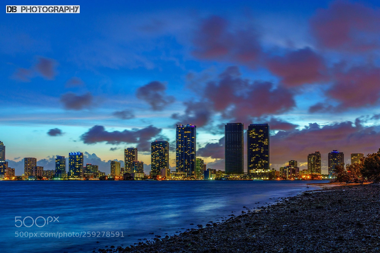 Sony a6000 sample photo. Miami downtown blue hour photography