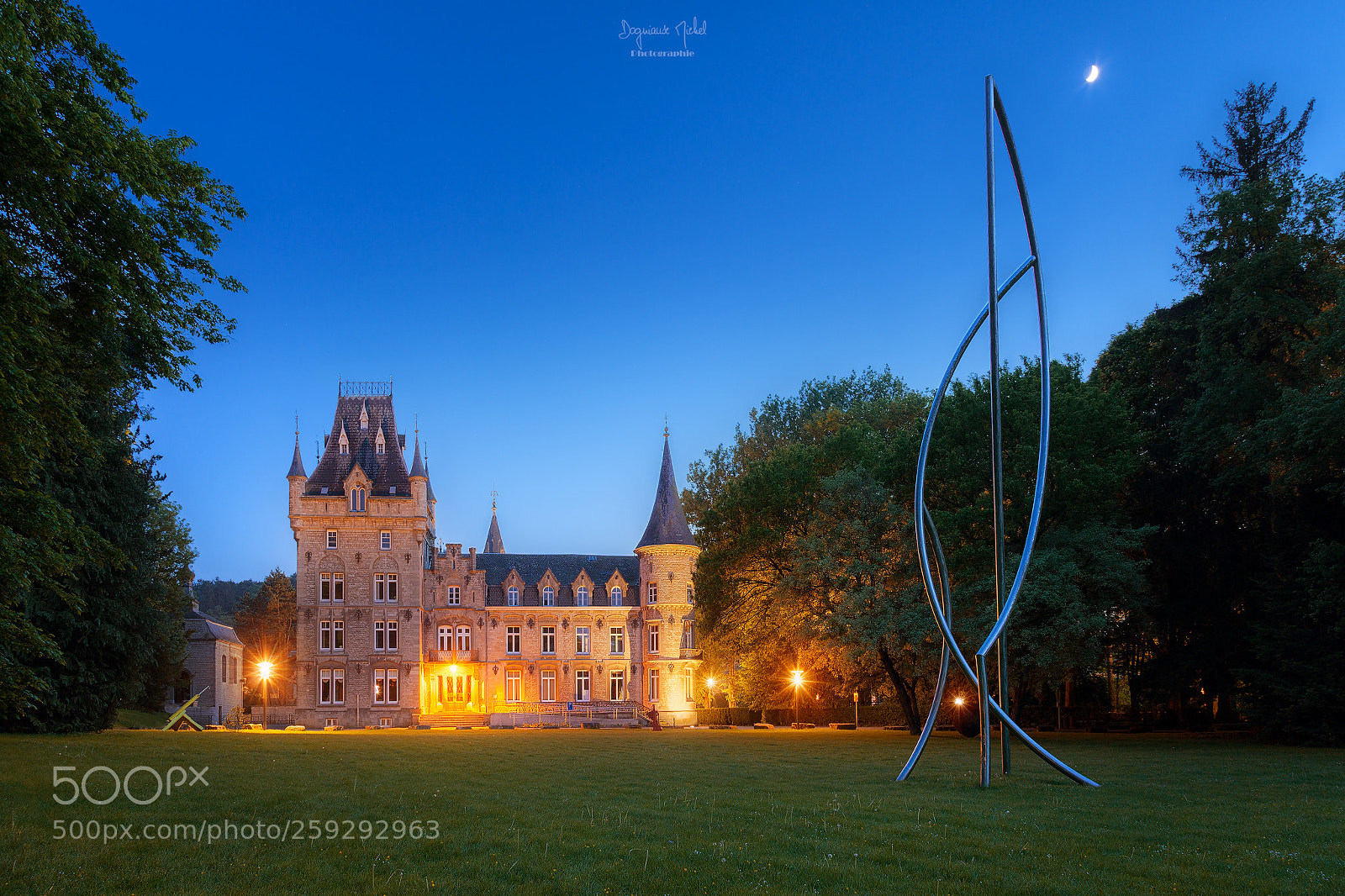 Canon EOS 5D Mark II sample photo. Nismes castle at blue photography