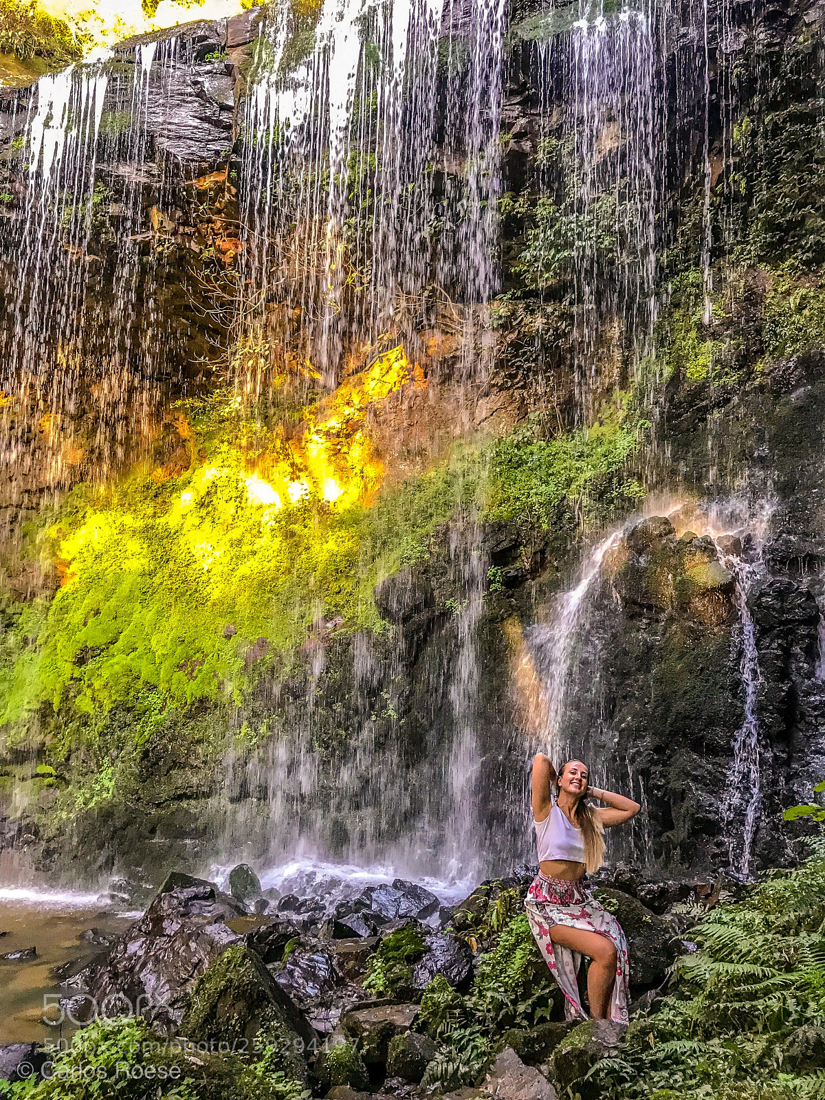 Apple iPhone 7 Plus sample photo. Waterfall girl photography