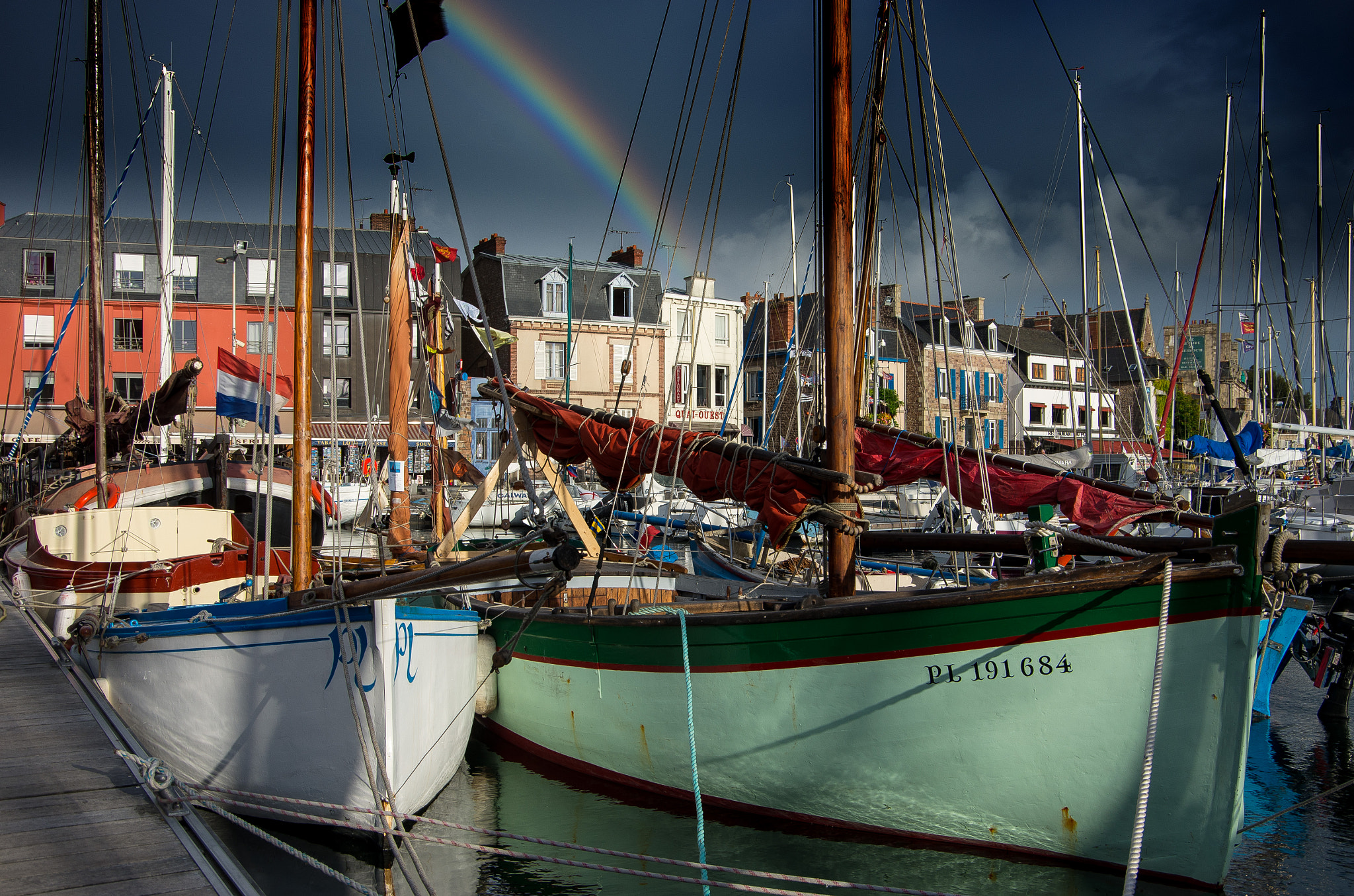 Pentax K-5 II sample photo. Arc en ciel sur le port de paimpol photography