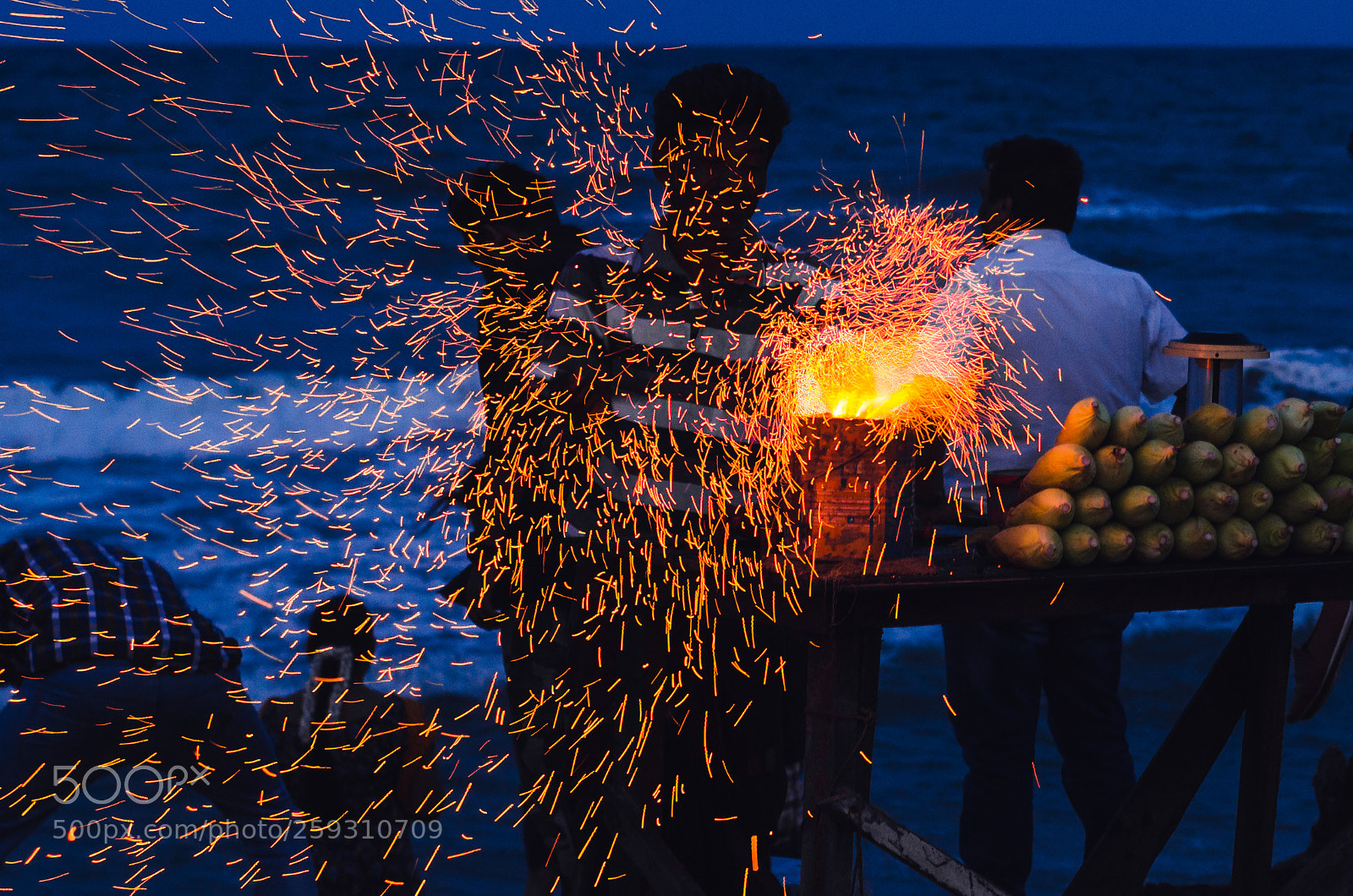 Nikon D5100 sample photo. Fireworks on the beach photography
