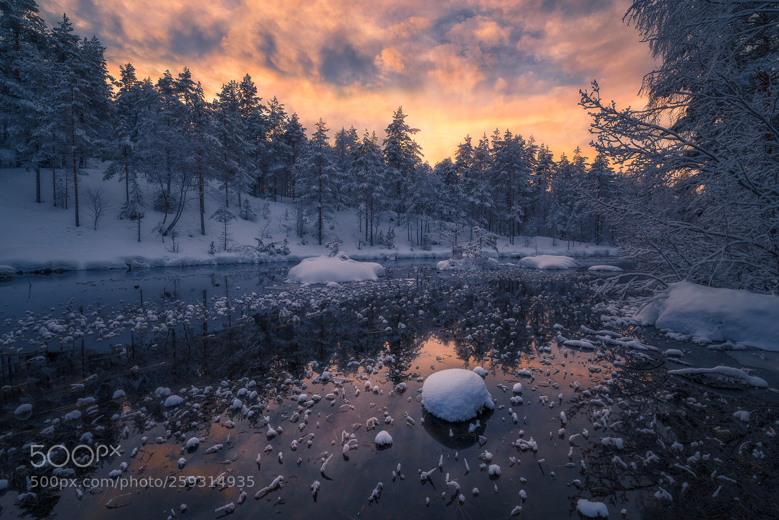 Pentax K-1 sample photo. Snow river photography