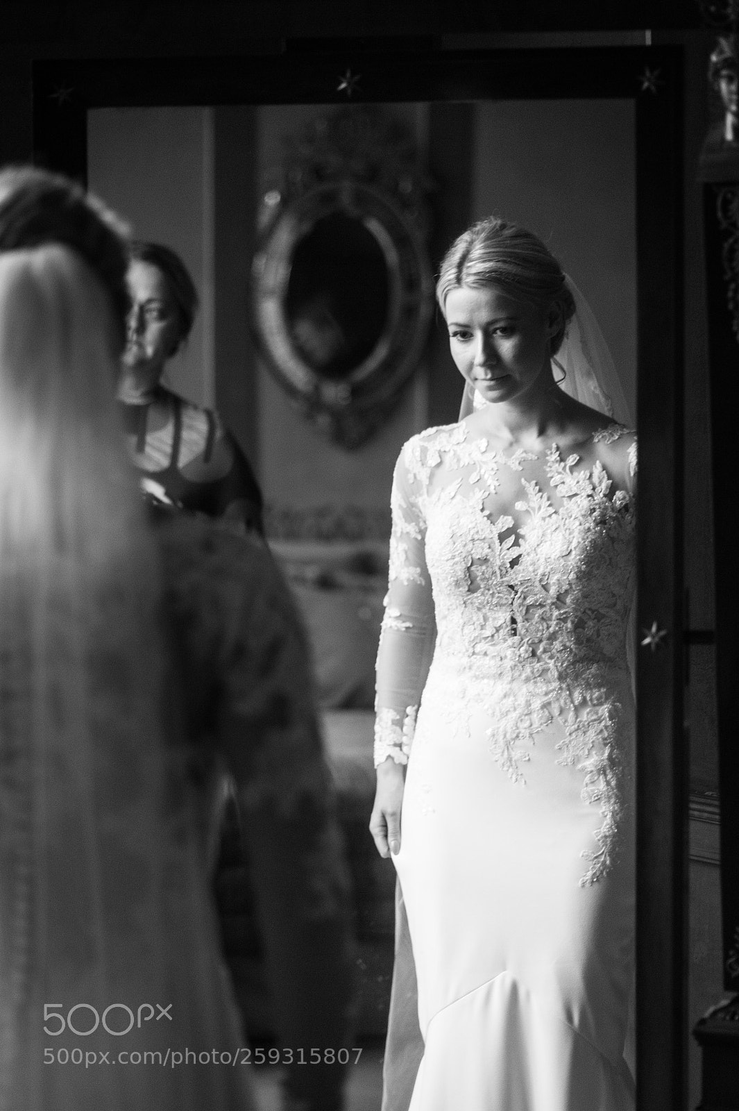 Nikon D700 sample photo. Bride sees herself in photography