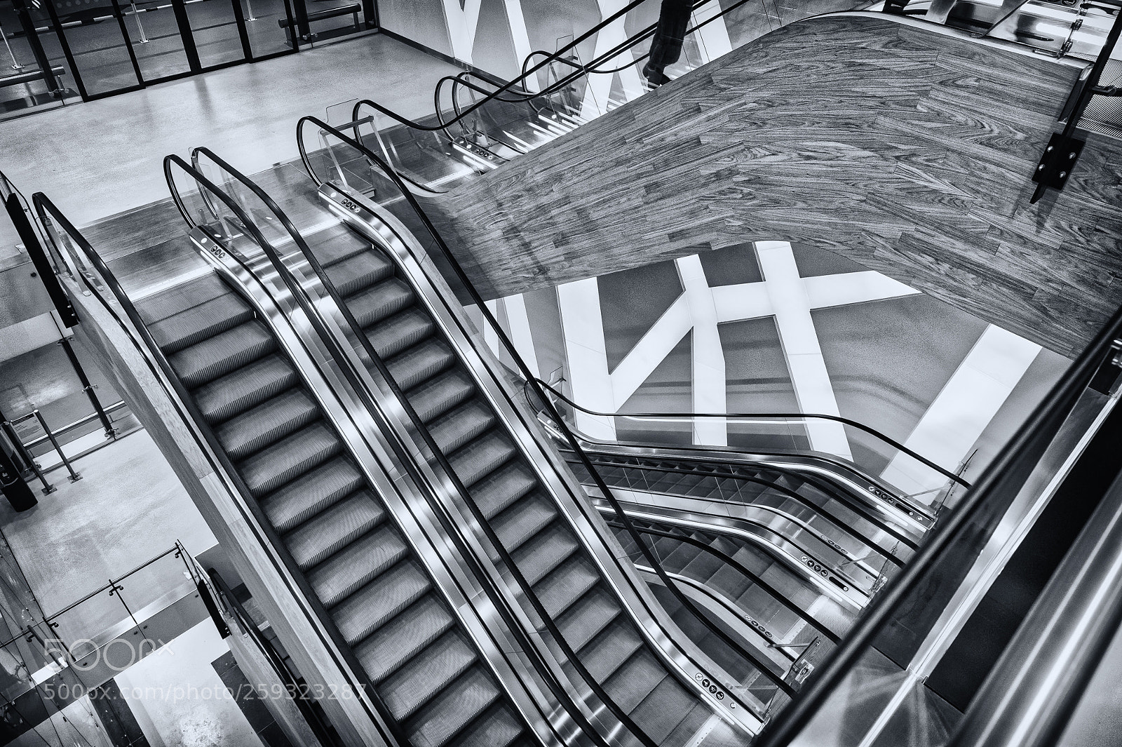 Nikon D4S sample photo. Escalator in parking house photography
