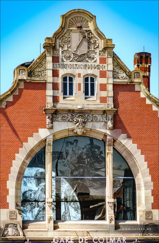 Sony a99 II sample photo. Beautiful building of train station in colmar, alsace, france photography