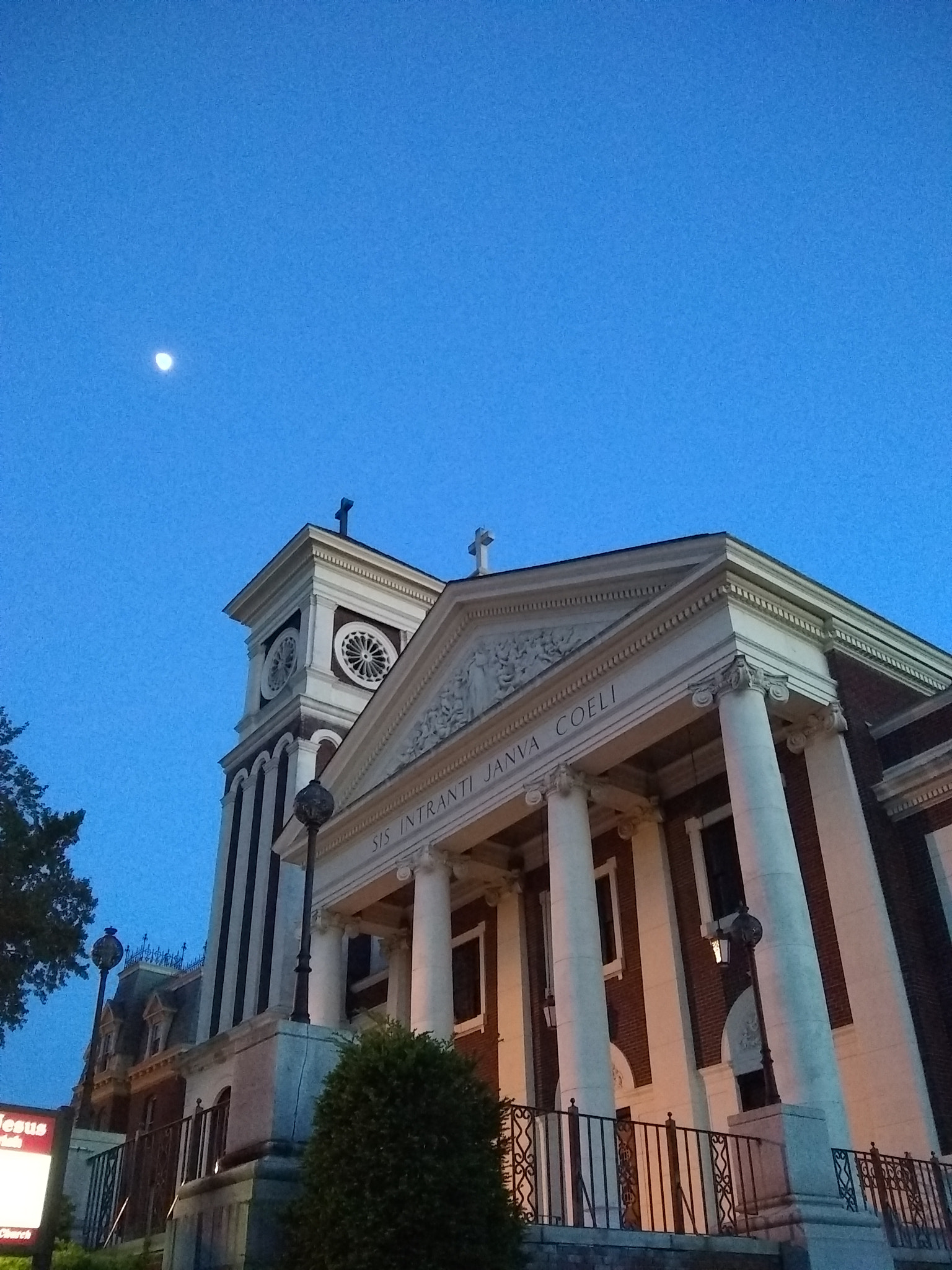 Motorola Moto E4 sample photo. The old chicopee church and the moon. photography