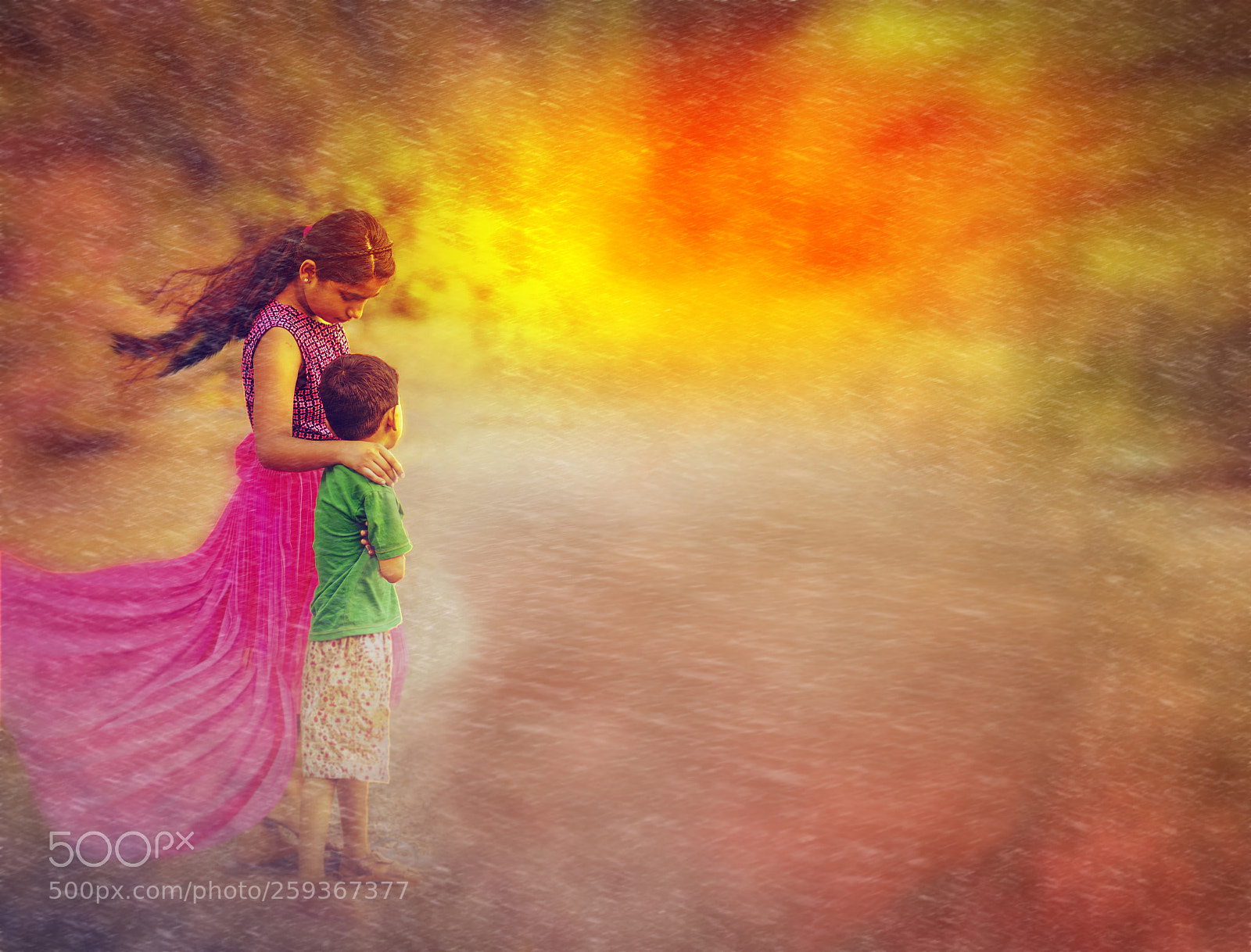 Nikon D5100 sample photo. Brother sister standing along photography