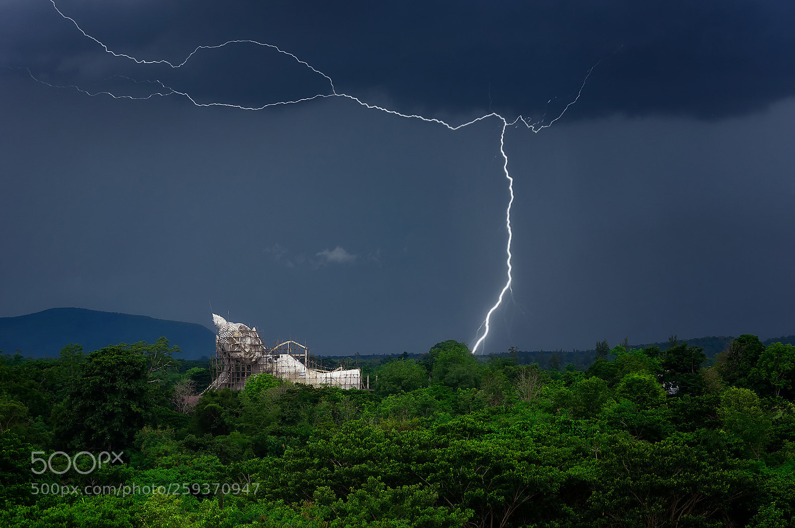 Pentax K-3 II sample photo. Thunderstorm with buddha sleep. photography