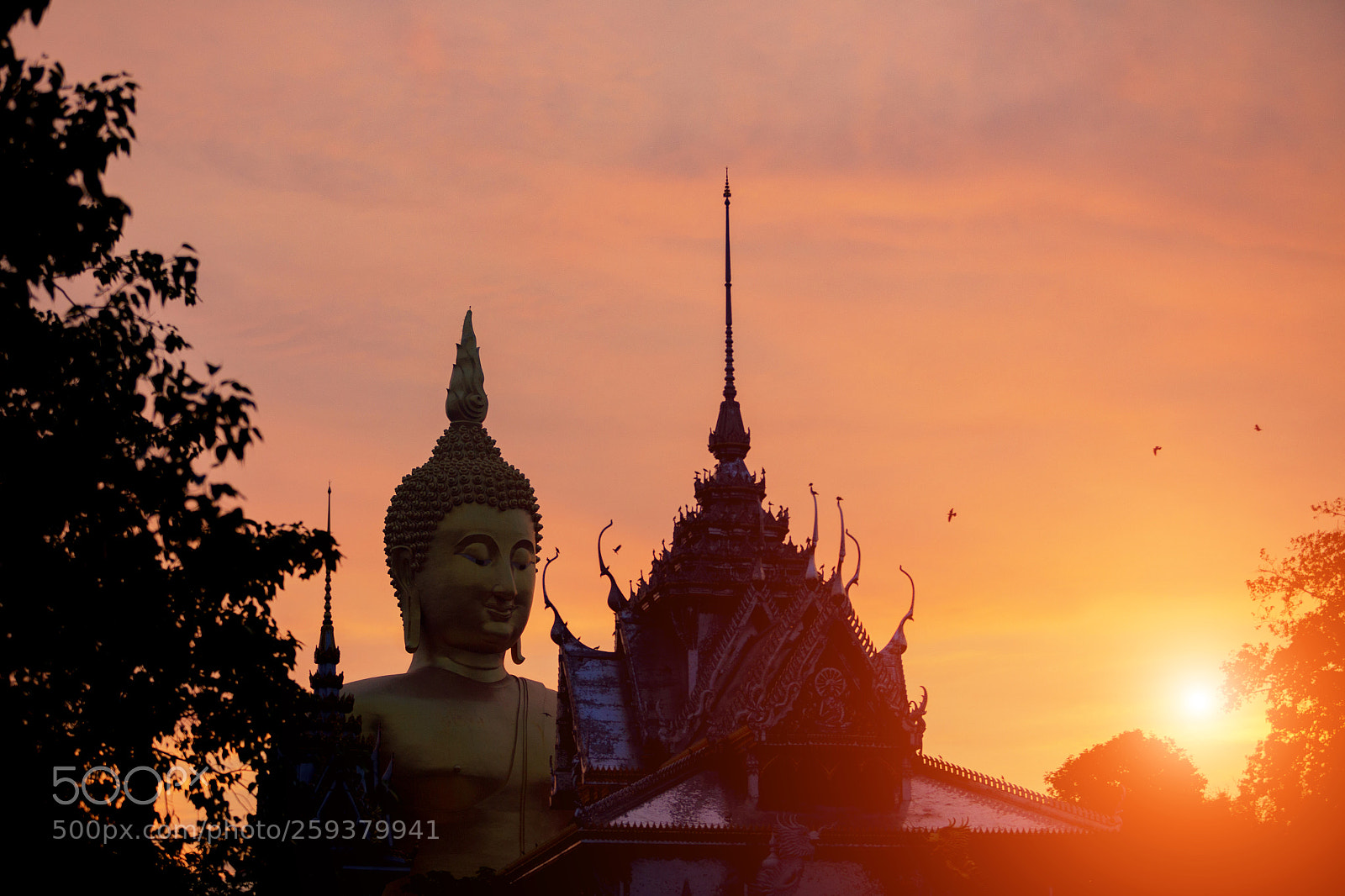Canon EOS 6D sample photo. Silhouette buddha statue and photography