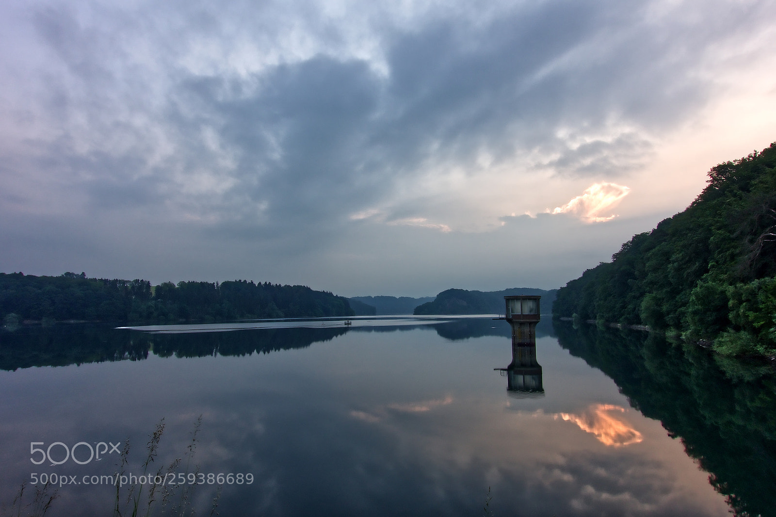 Sony DSC-RX100M5 sample photo. Sunrise lake wahnbachtalsperre photography