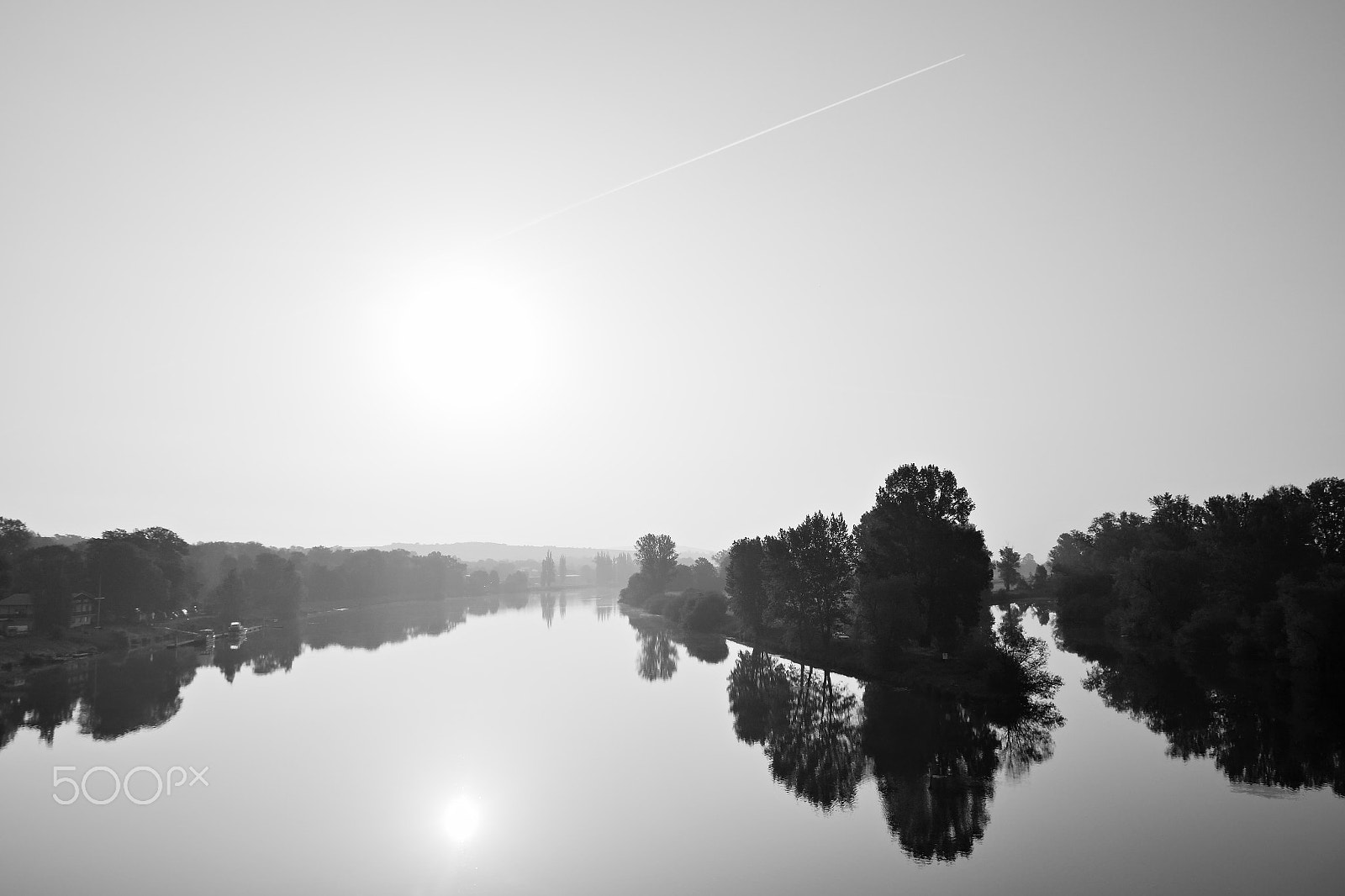 Nikon D5300 sample photo. Confluence of rivers labe and other in czech city of litomerice during spring foggy sunrise with... photography