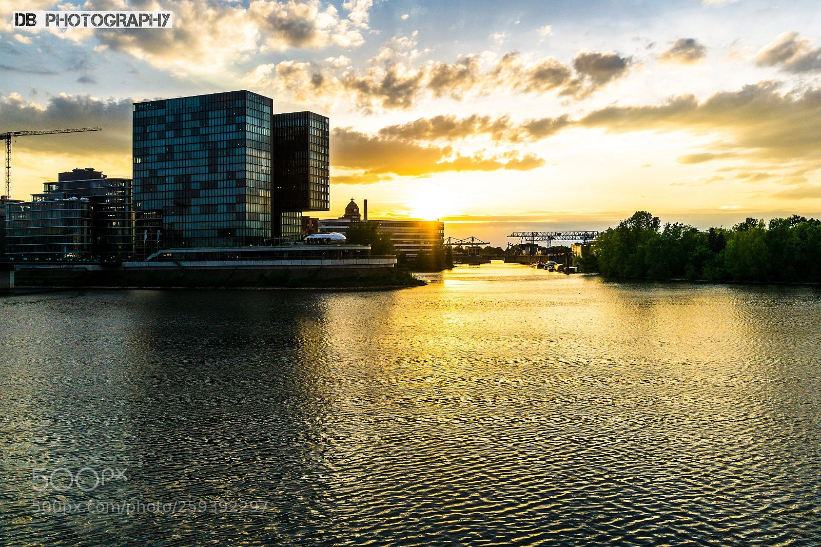 Sony a6000 sample photo. Düsseldorf harbour sunset photography