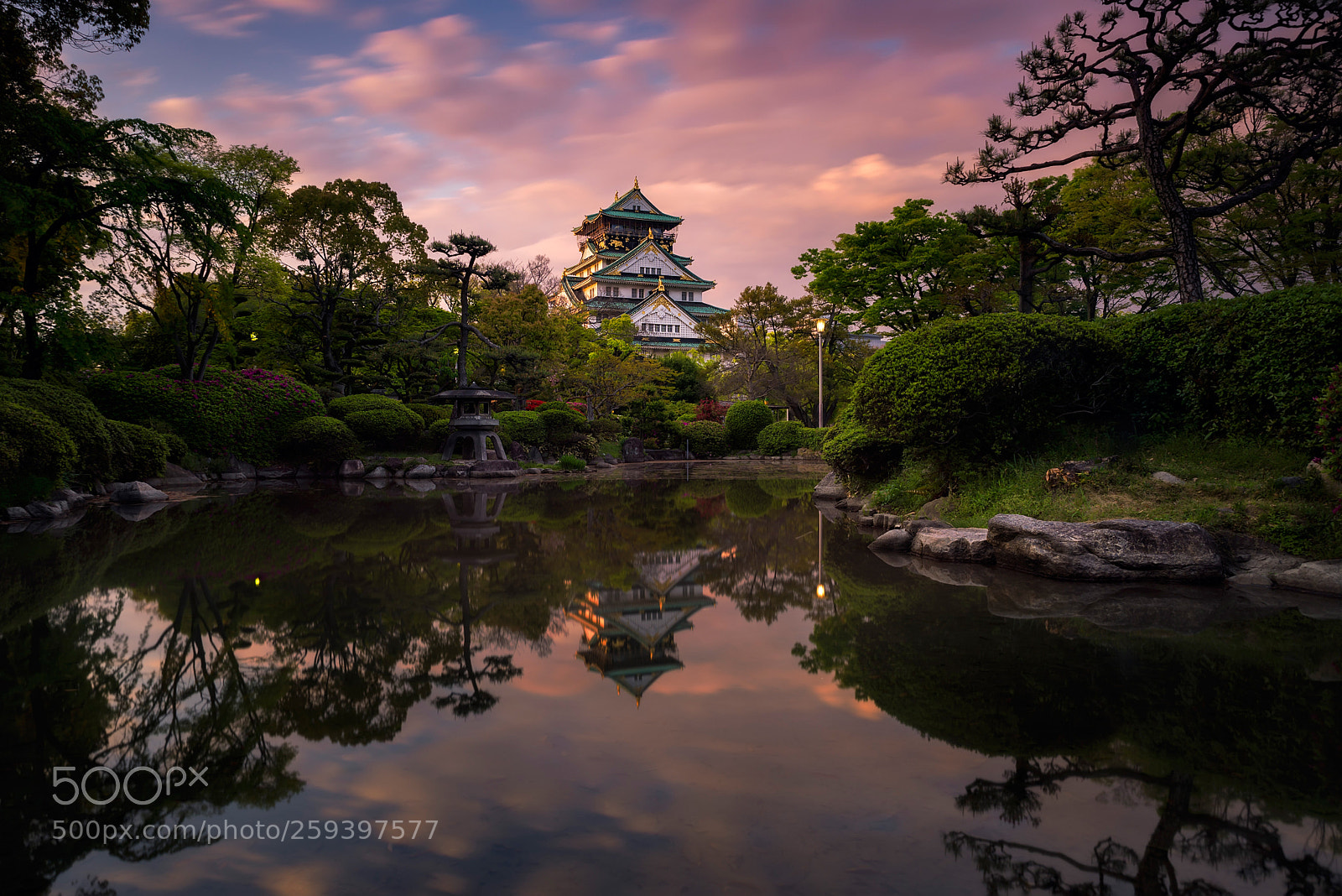 Nikon D610 sample photo. Osaka castle sunset photography