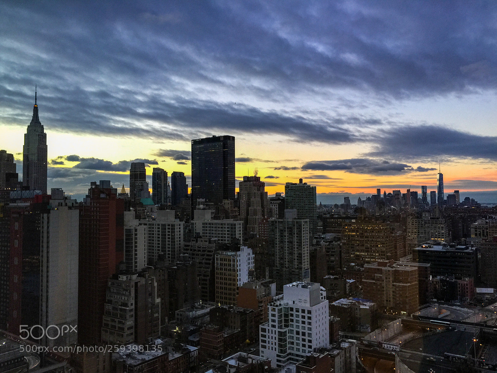 Apple iPhone 6 Plus sample photo. Stormy sunrise over manhattan photography
