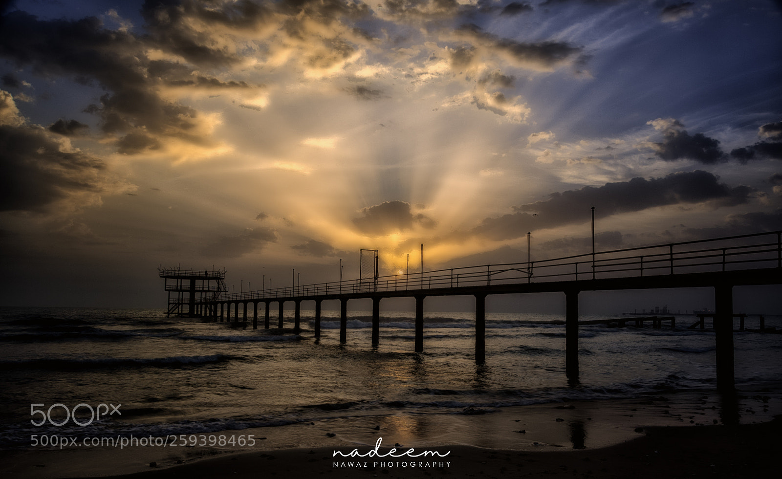 Nikon D700 sample photo. Mahboula beach sunrise, hdr photography