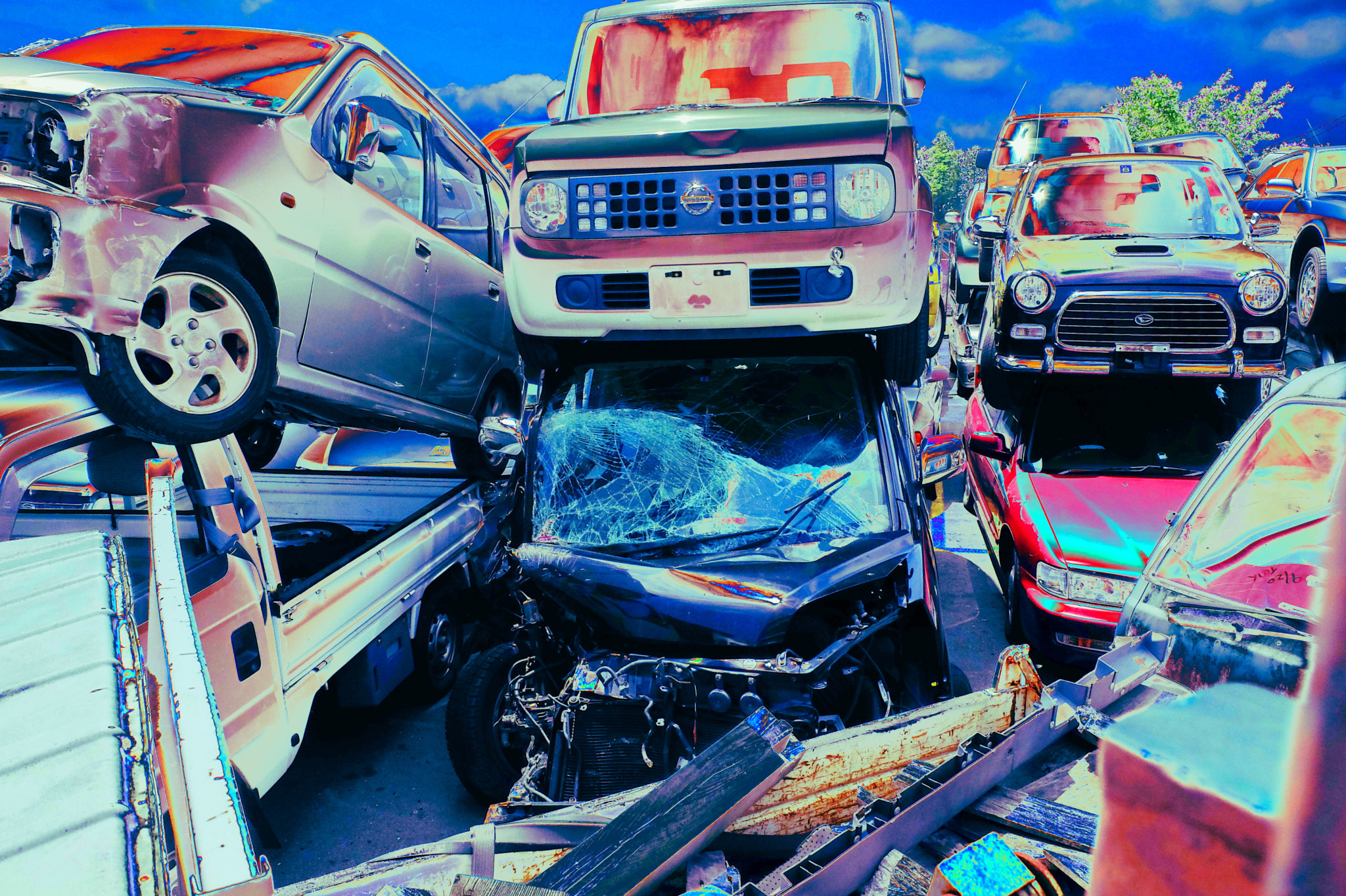 Fujifilm X20 sample photo. Scrap car on scrap car photography