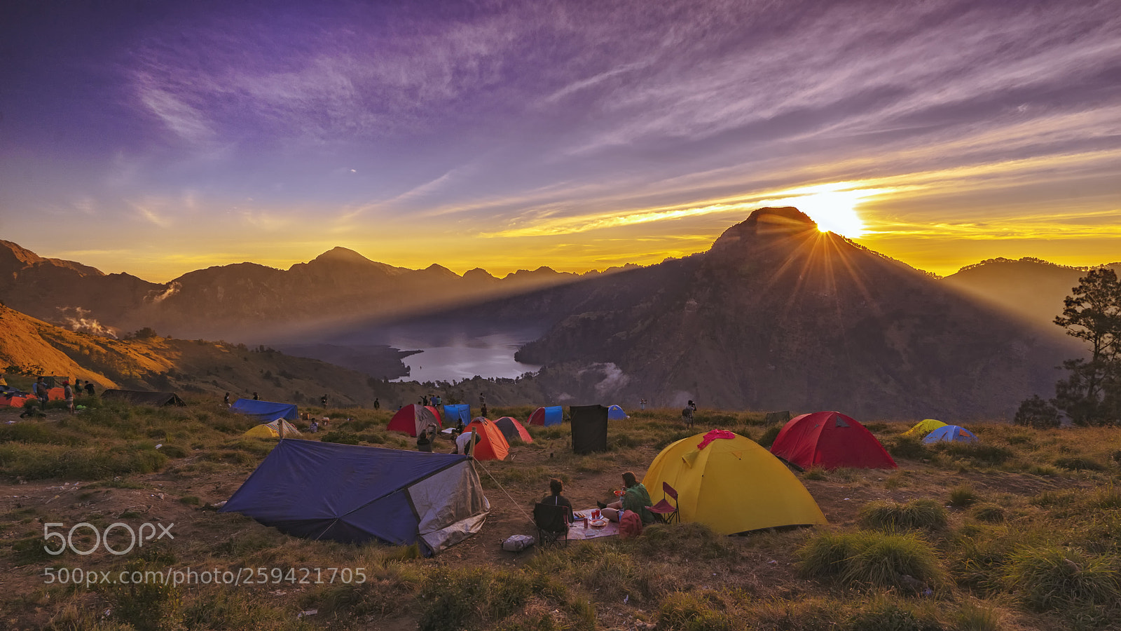 Sony a7 II sample photo. Sunset at rinjani basecamp photography