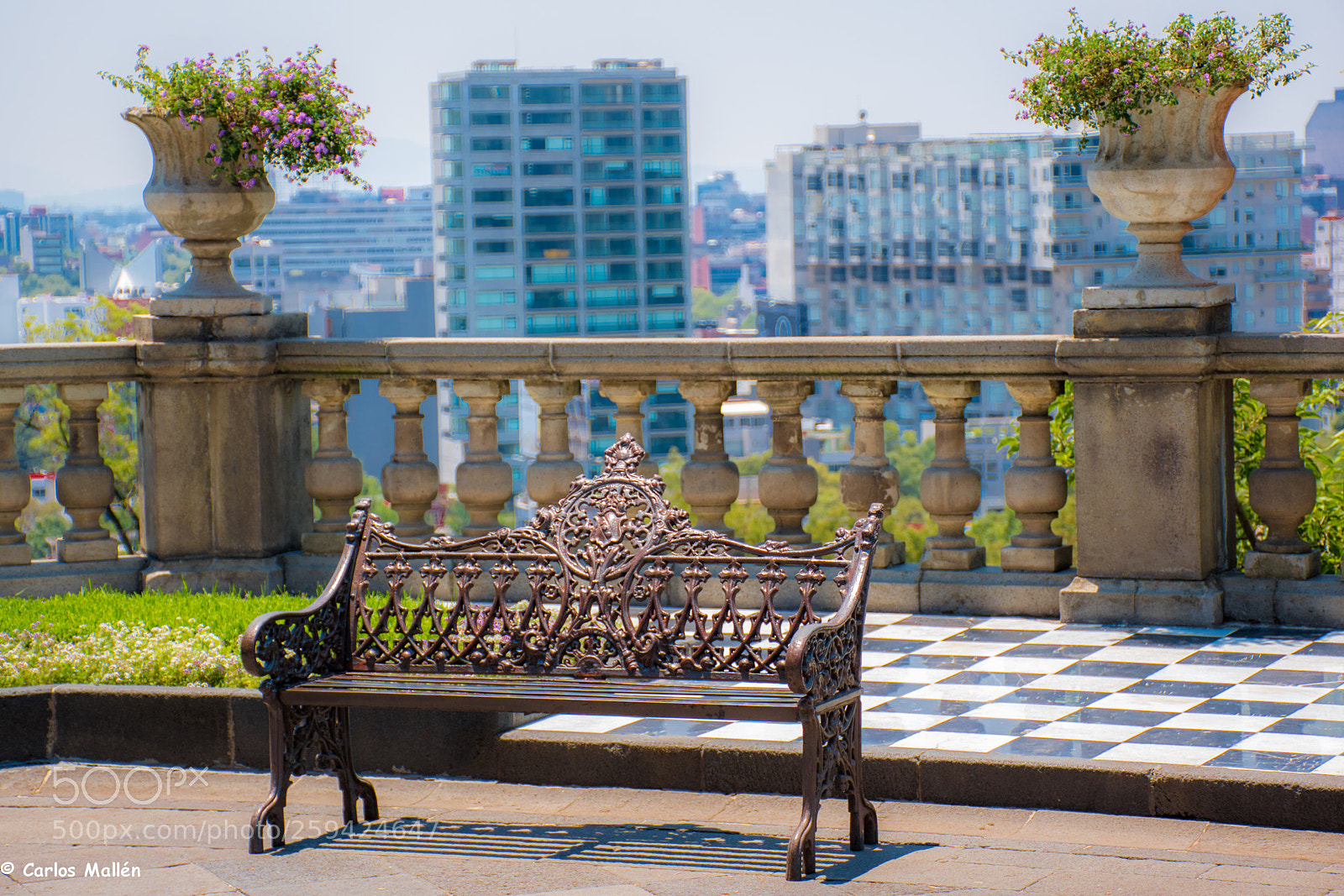 Nikon D5500 sample photo. Chapultepec castle bench photography