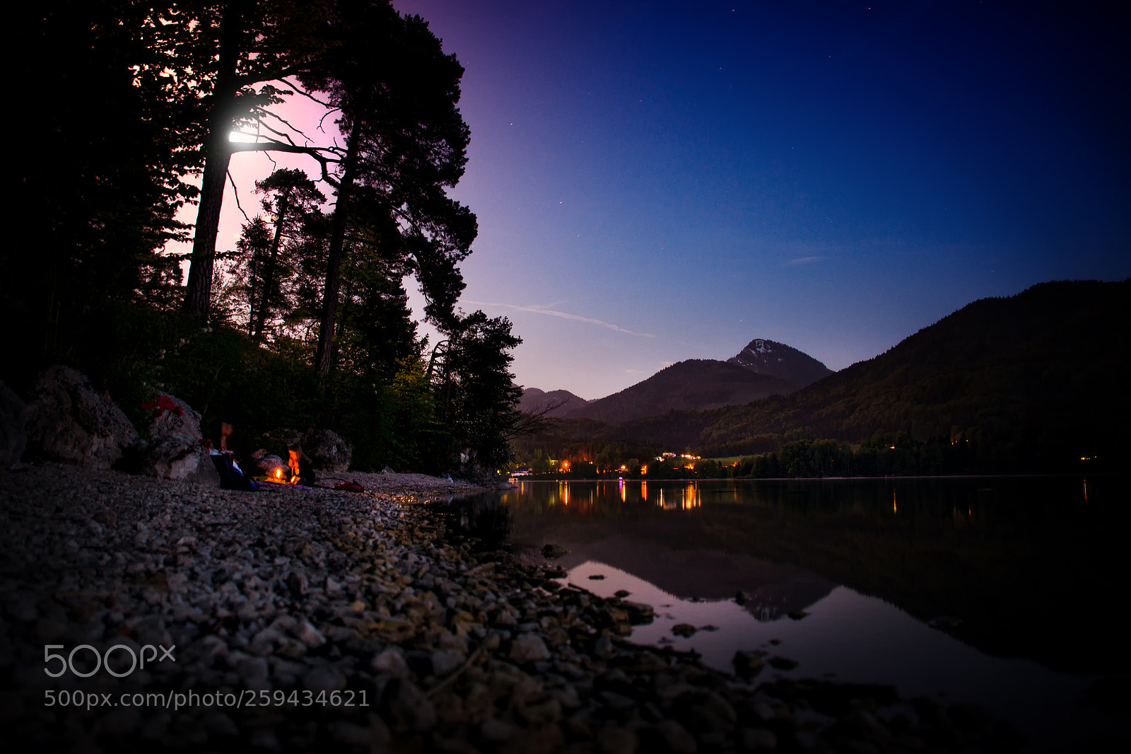 Sony SLT-A58 sample photo. Fuschlsee at moonlight 2. photography