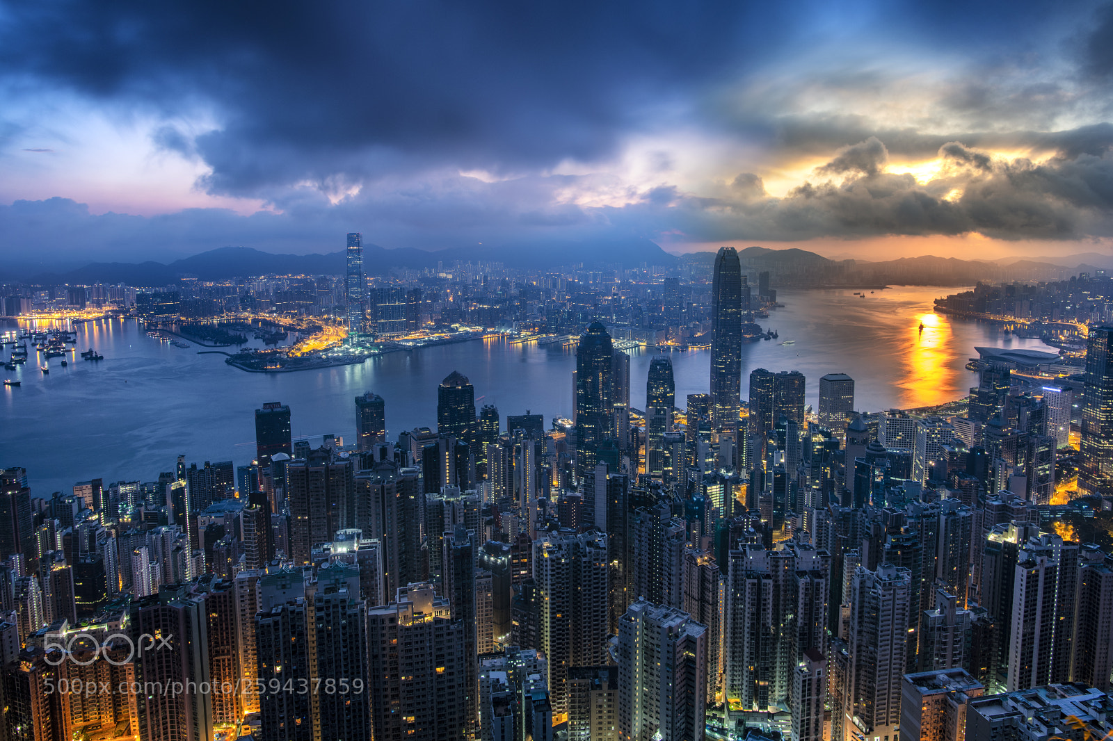 Nikon D850 sample photo. Dawn from victoria peak photography