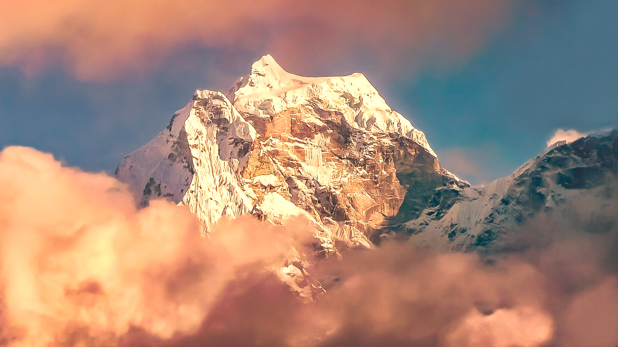 Panasonic DMC-TZ2 sample photo. Himalayan peak at sunset photography