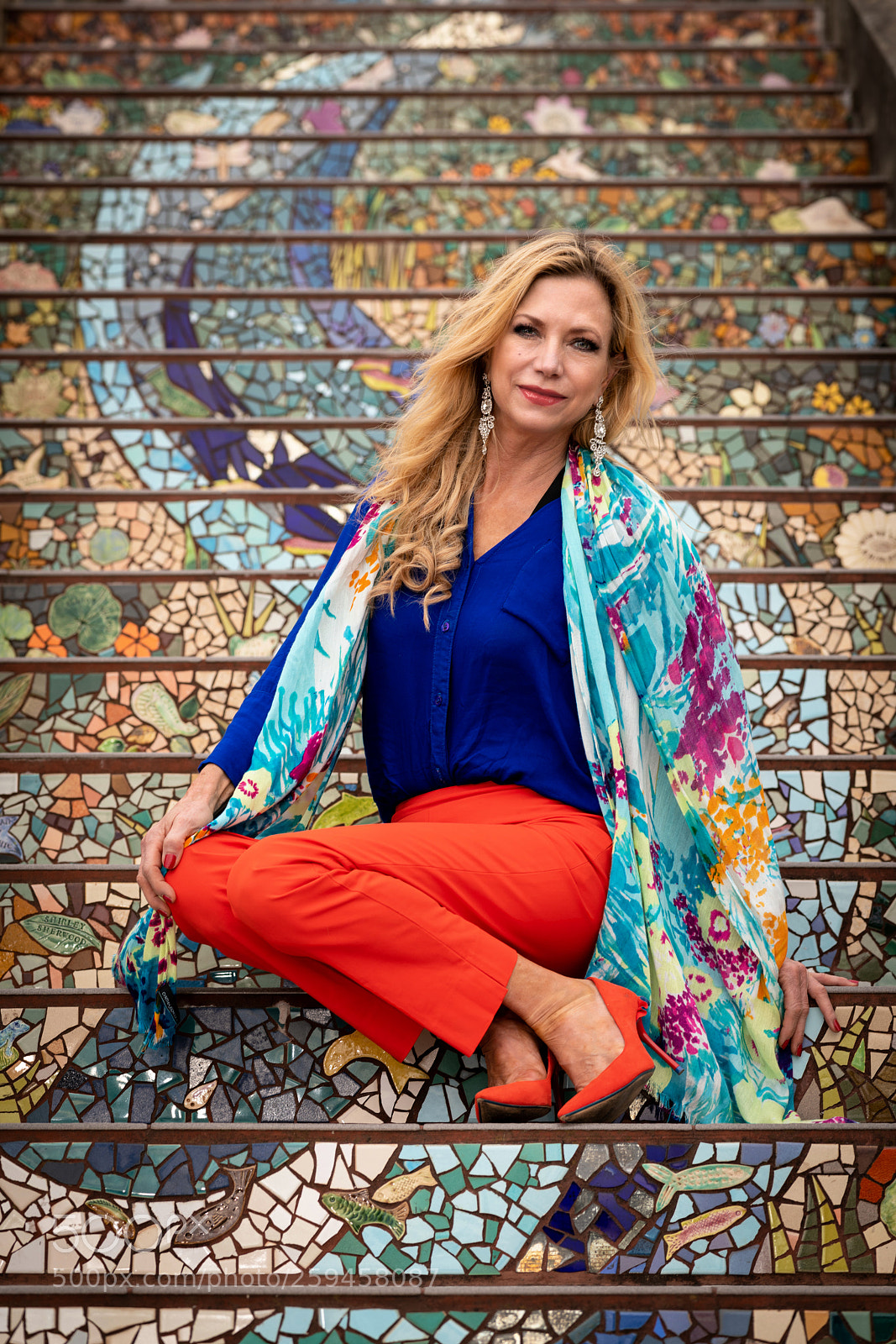 Nikon D850 sample photo. Tiled steps photography