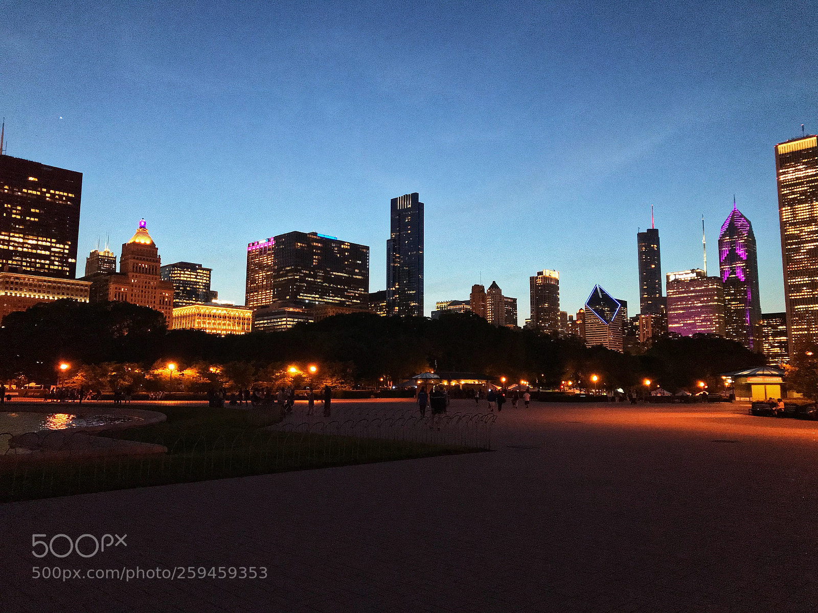 Apple iPhone 7 Plus sample photo. Chicago downtown night view photography