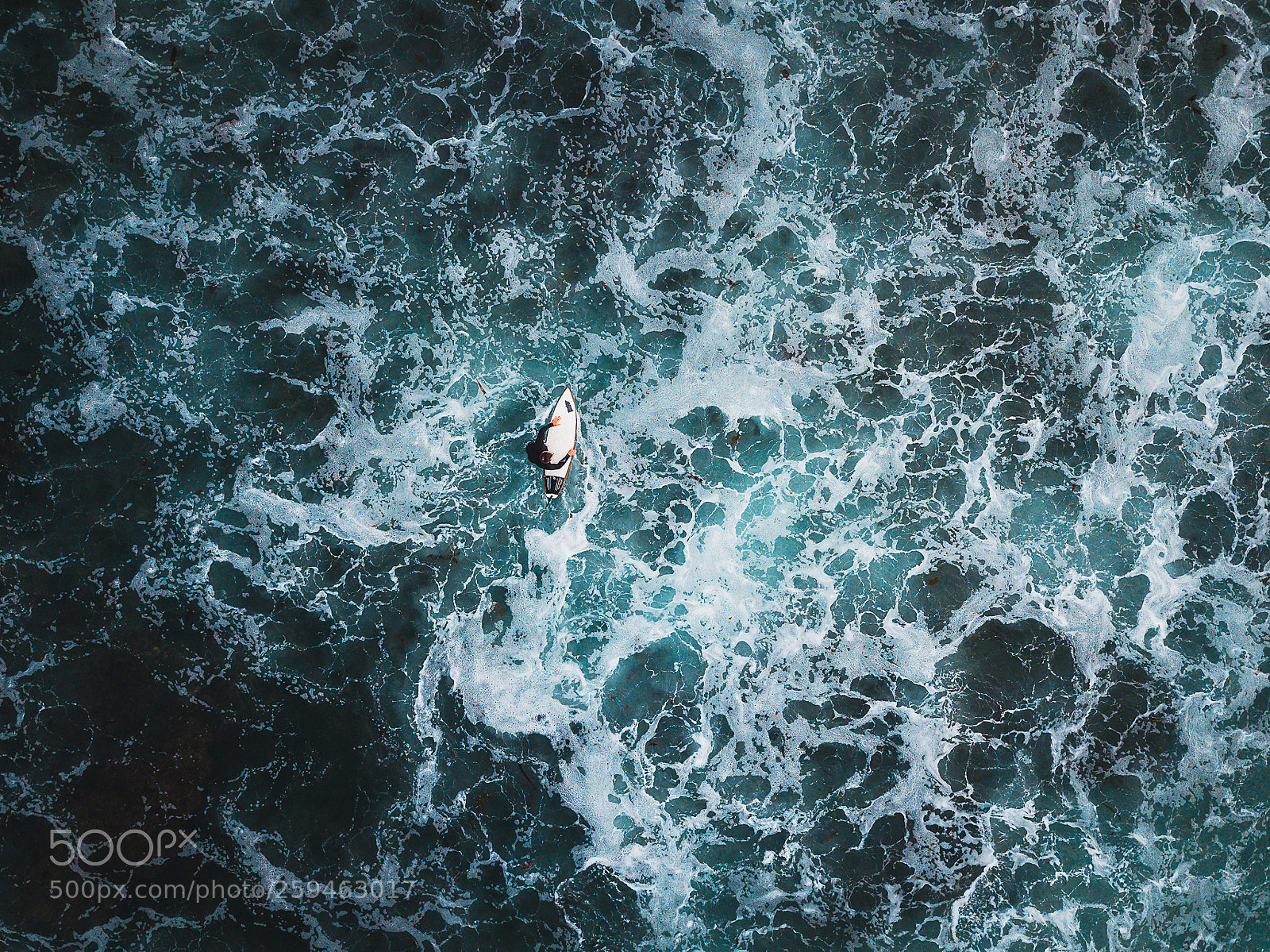DJI FC220 sample photo. Lone surfer photography