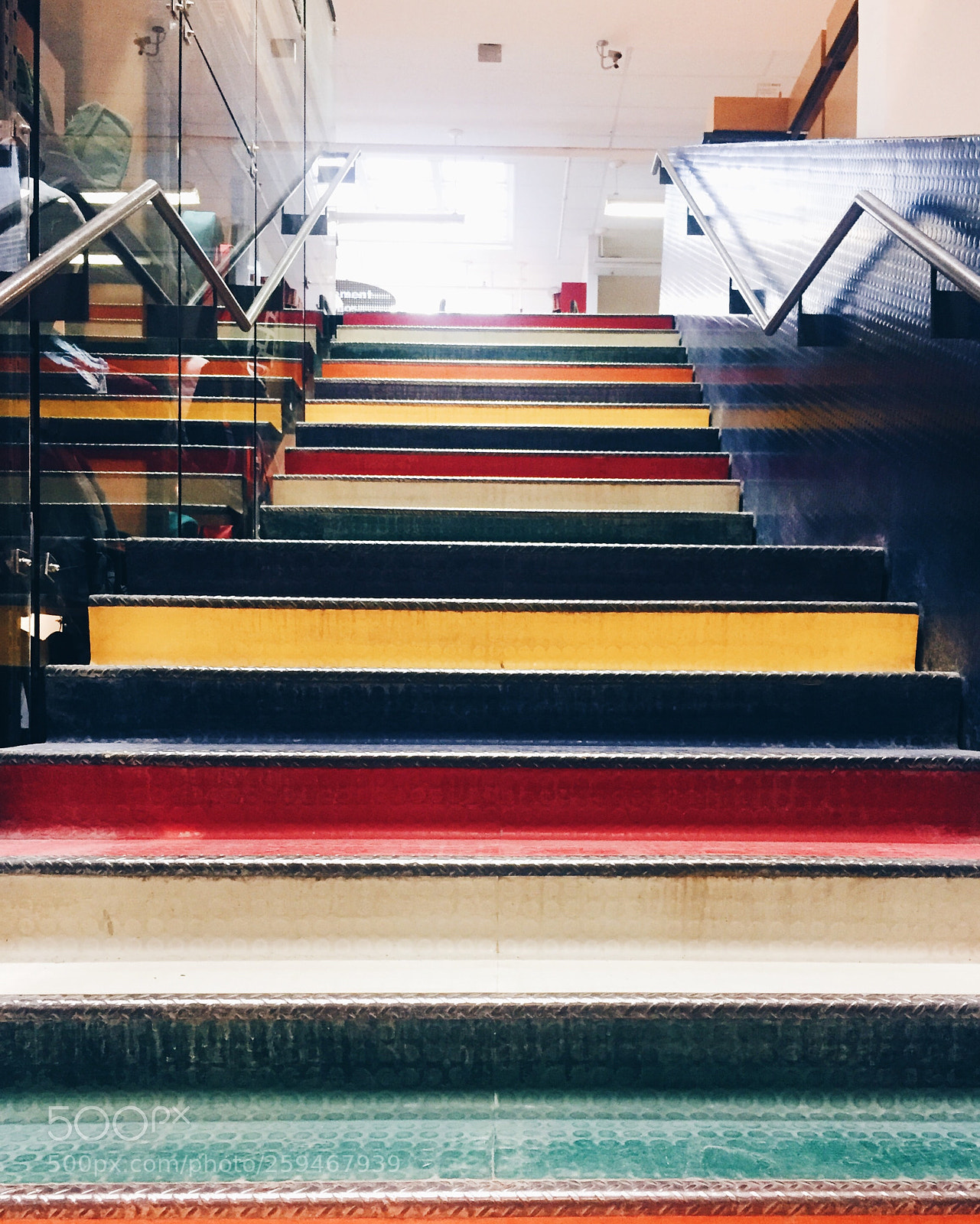 Apple iPhone 6 sample photo. Colorful staircase archmtl deserres photography