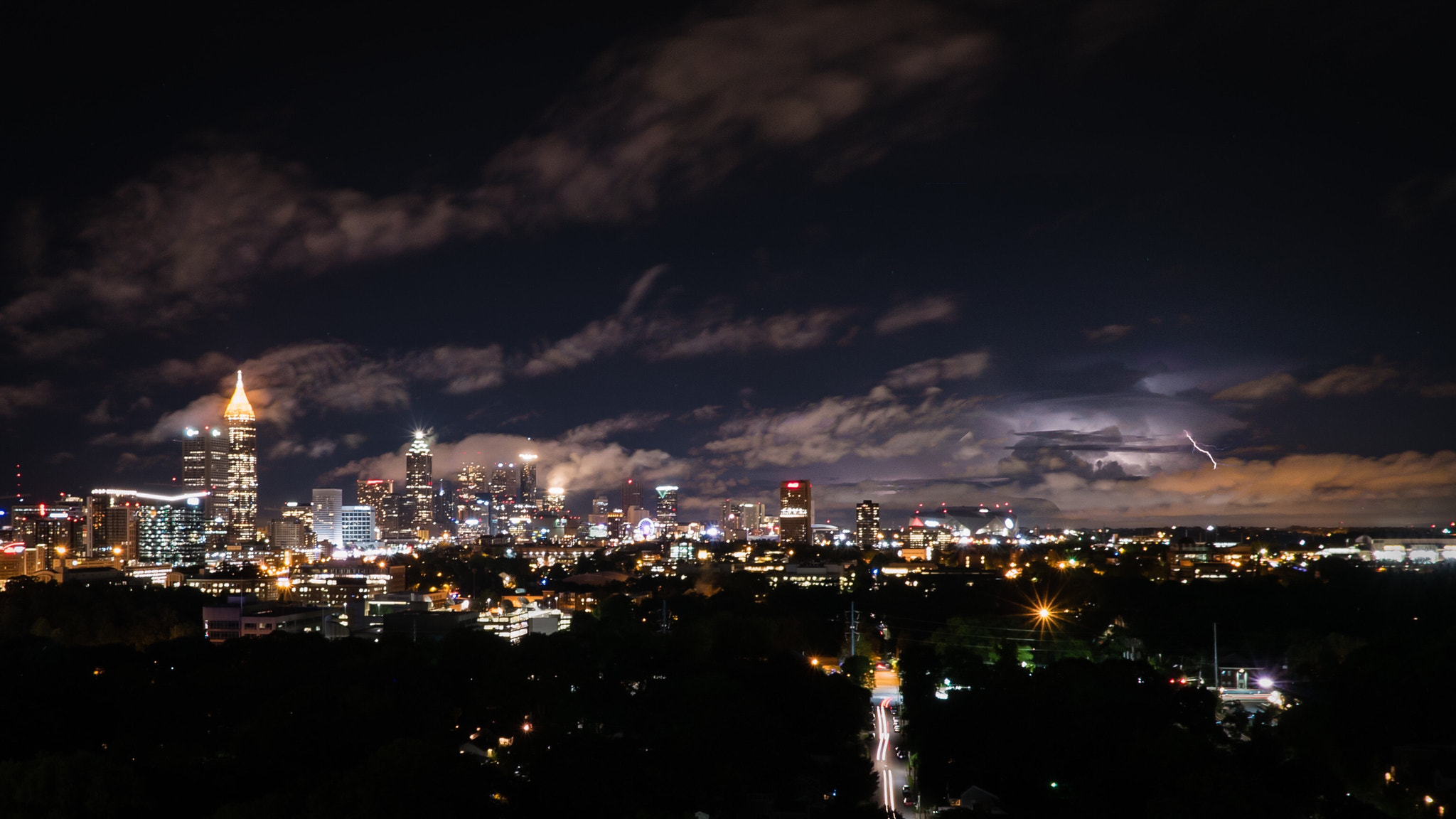 Sony a7S sample photo. Stormy atlanta night photography