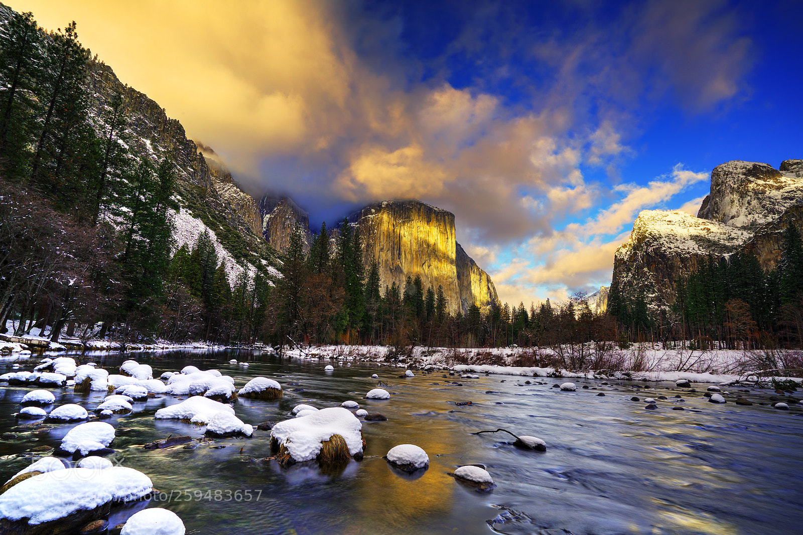 Sony a7R II sample photo. Sunset over winter yosemite photography
