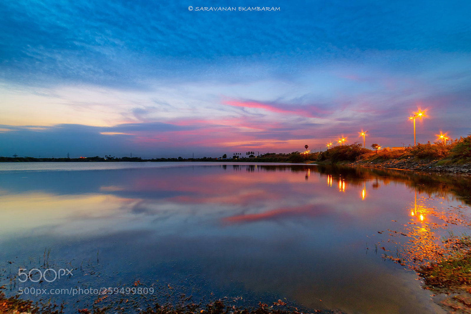 Nikon D750 sample photo. Blue hour relfection, thirumazhisai photography